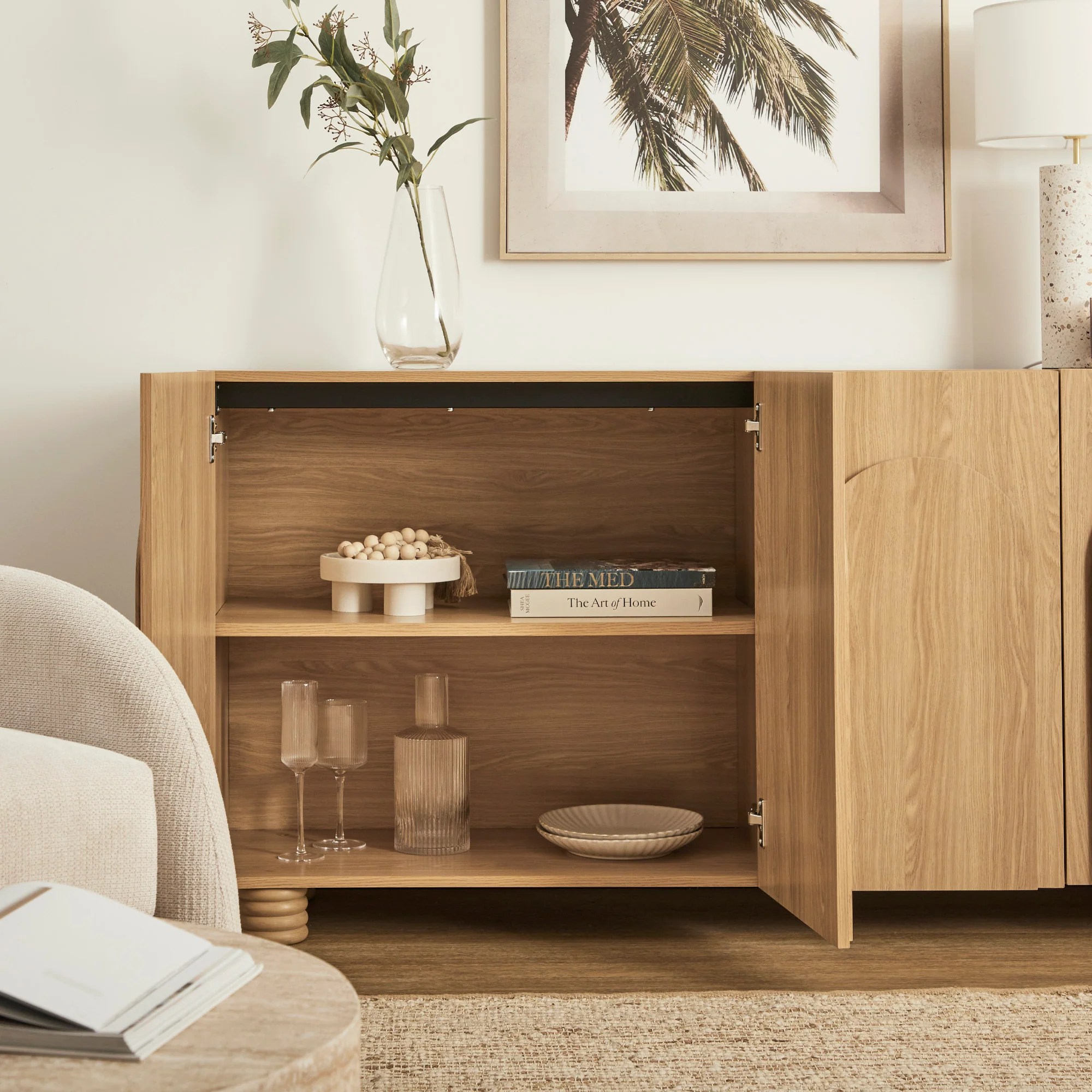 Kaari 4 Door Sideboard Natural (160cm) - Image 8