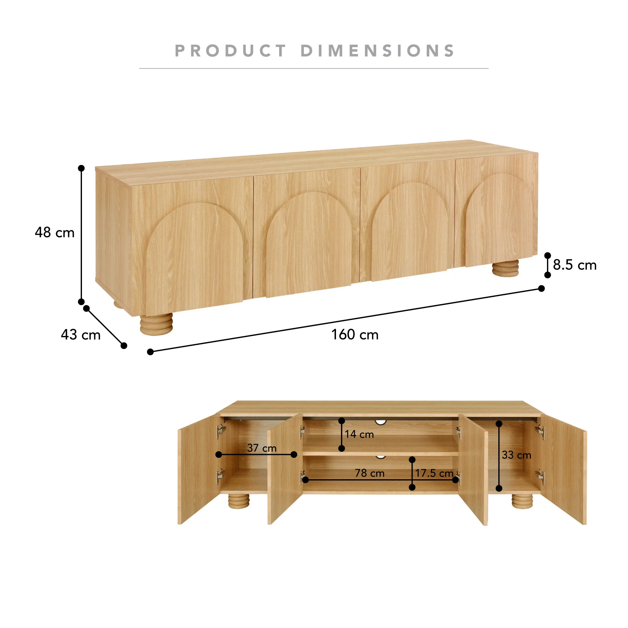 Kaari Entertainment Unit Natural (160cm) - Image 3
