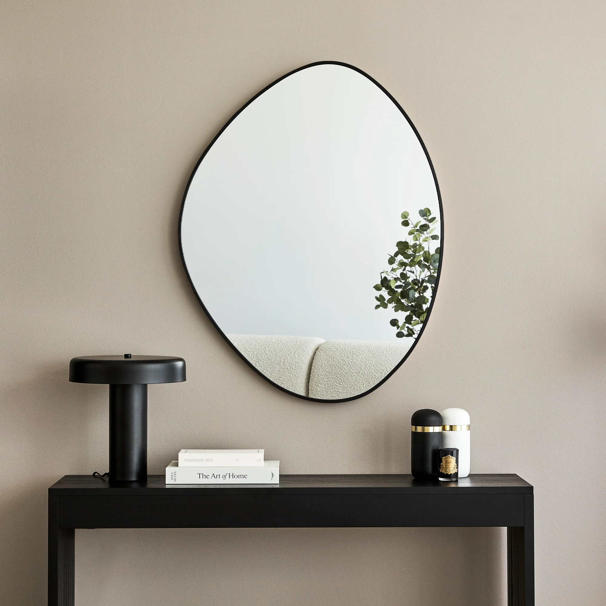 Kai 90cm Pebble Mirror Black - Image 5