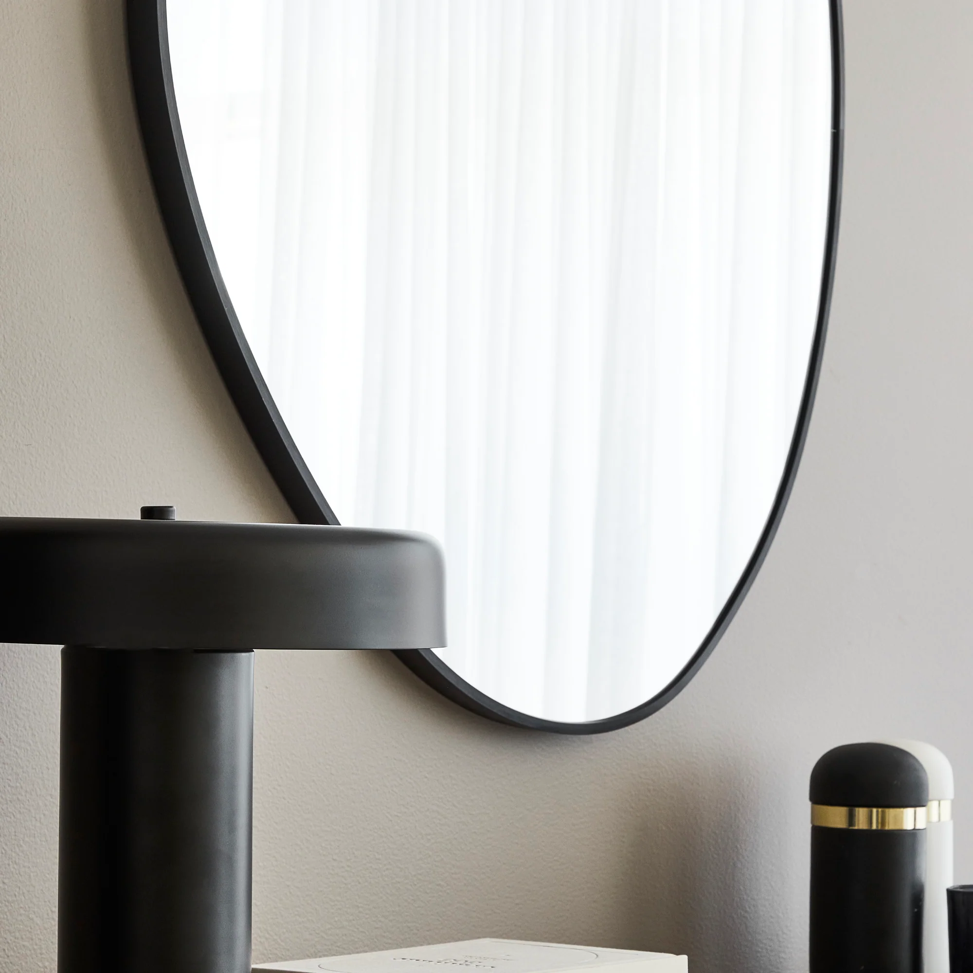 Kai 90cm Pebble Mirror Black - Image 6