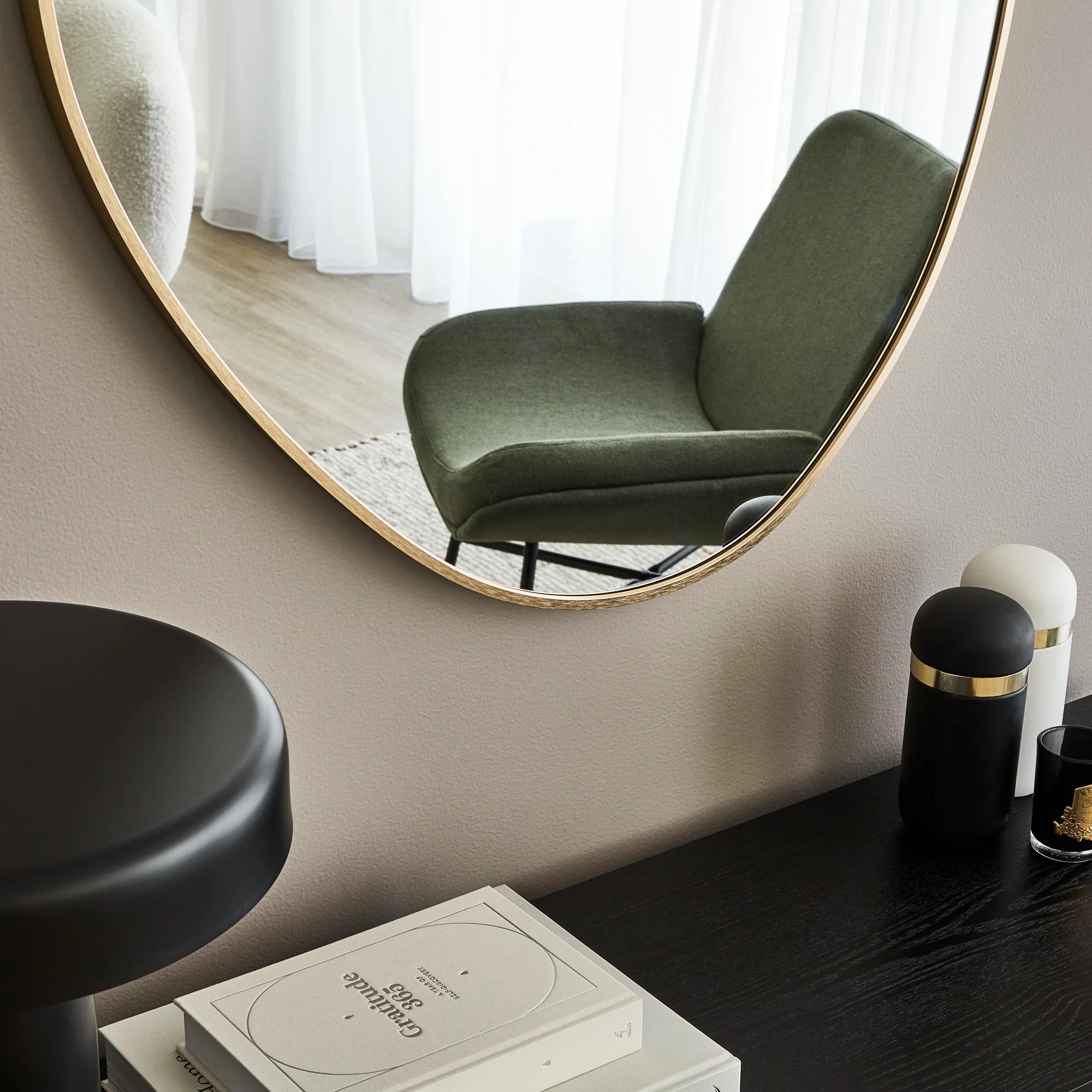 Kai 90cm Pebble Mirror Gold - Image 4