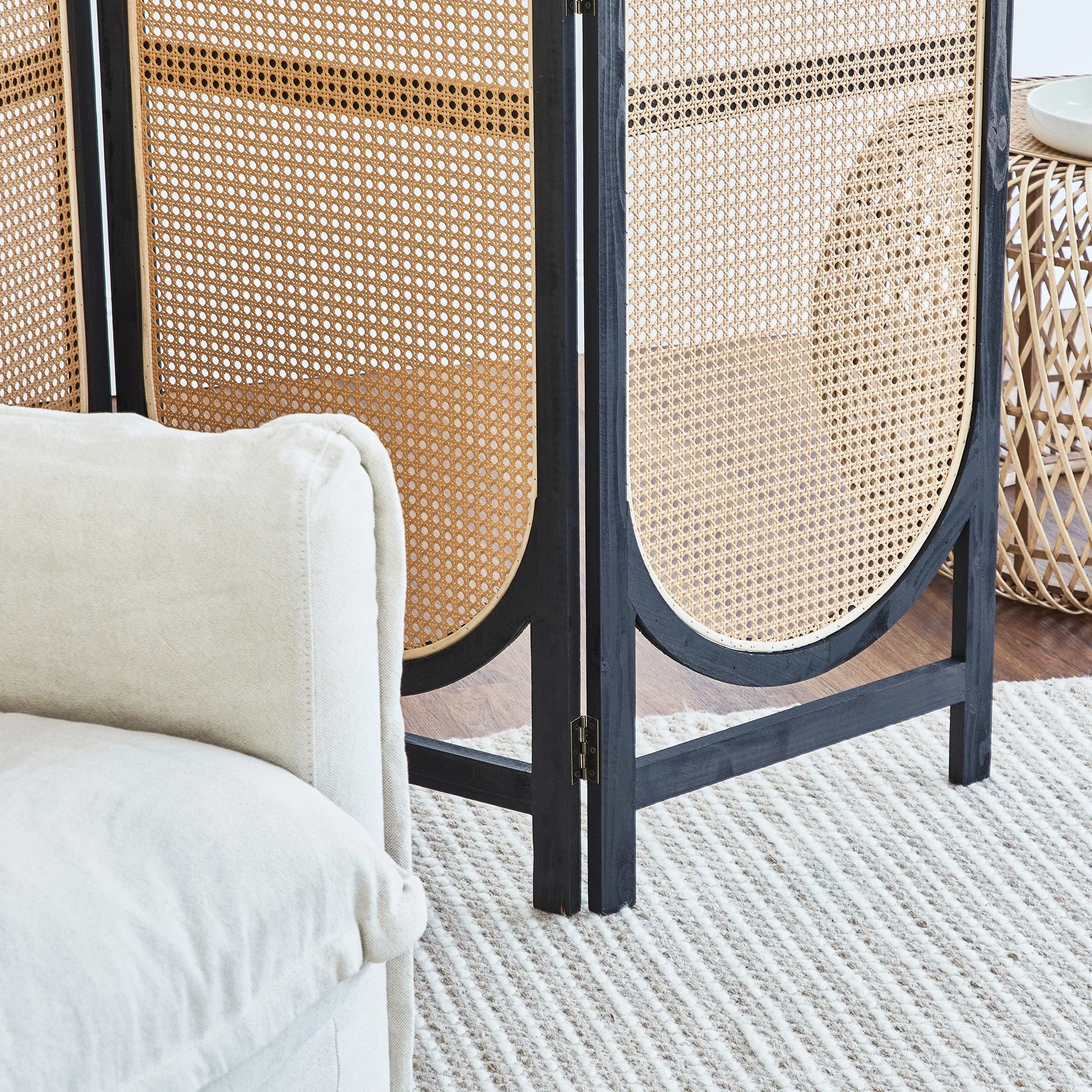 Kojo 3 Panel Room Screen Black - Image 9