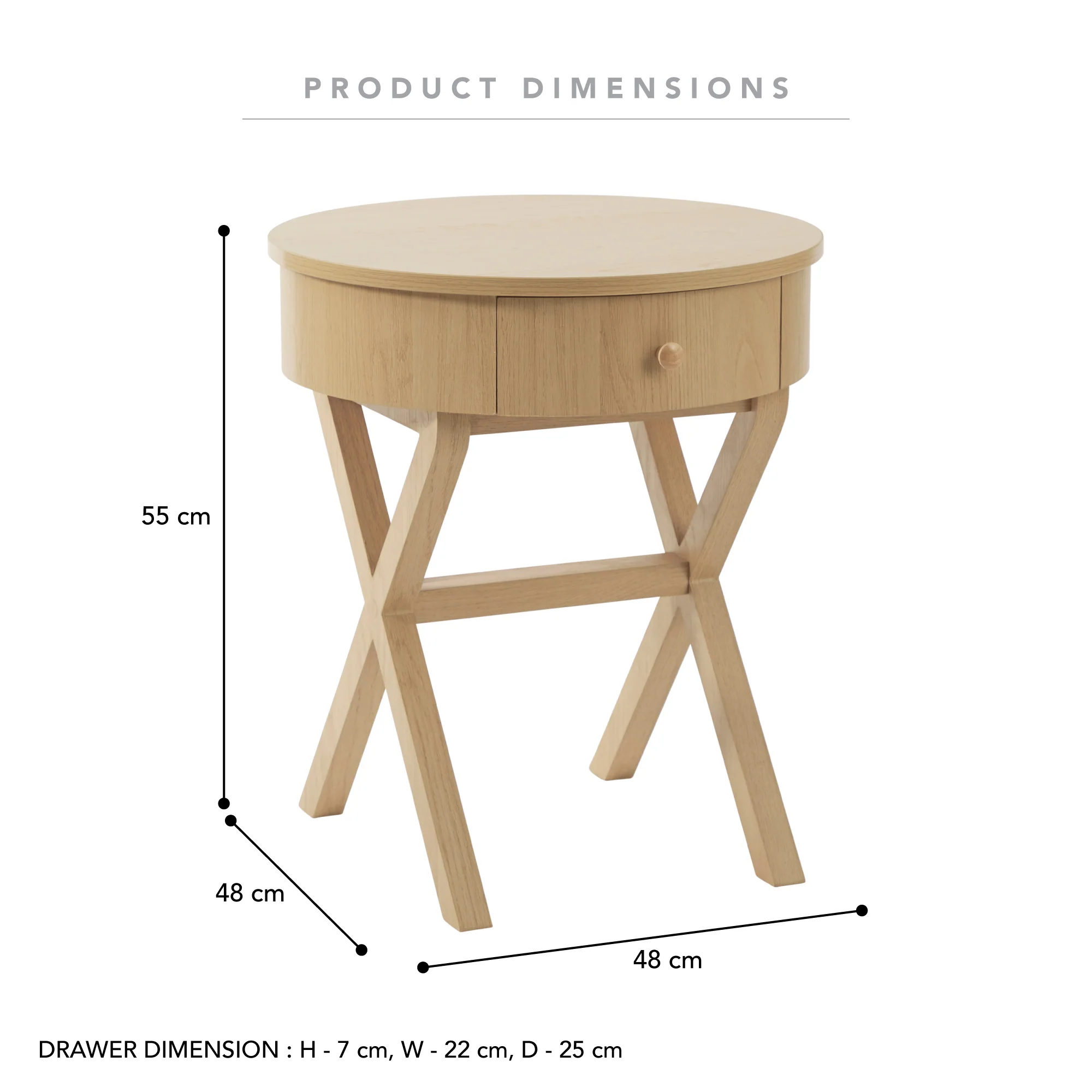 Lee Side Table Oak - Image 3