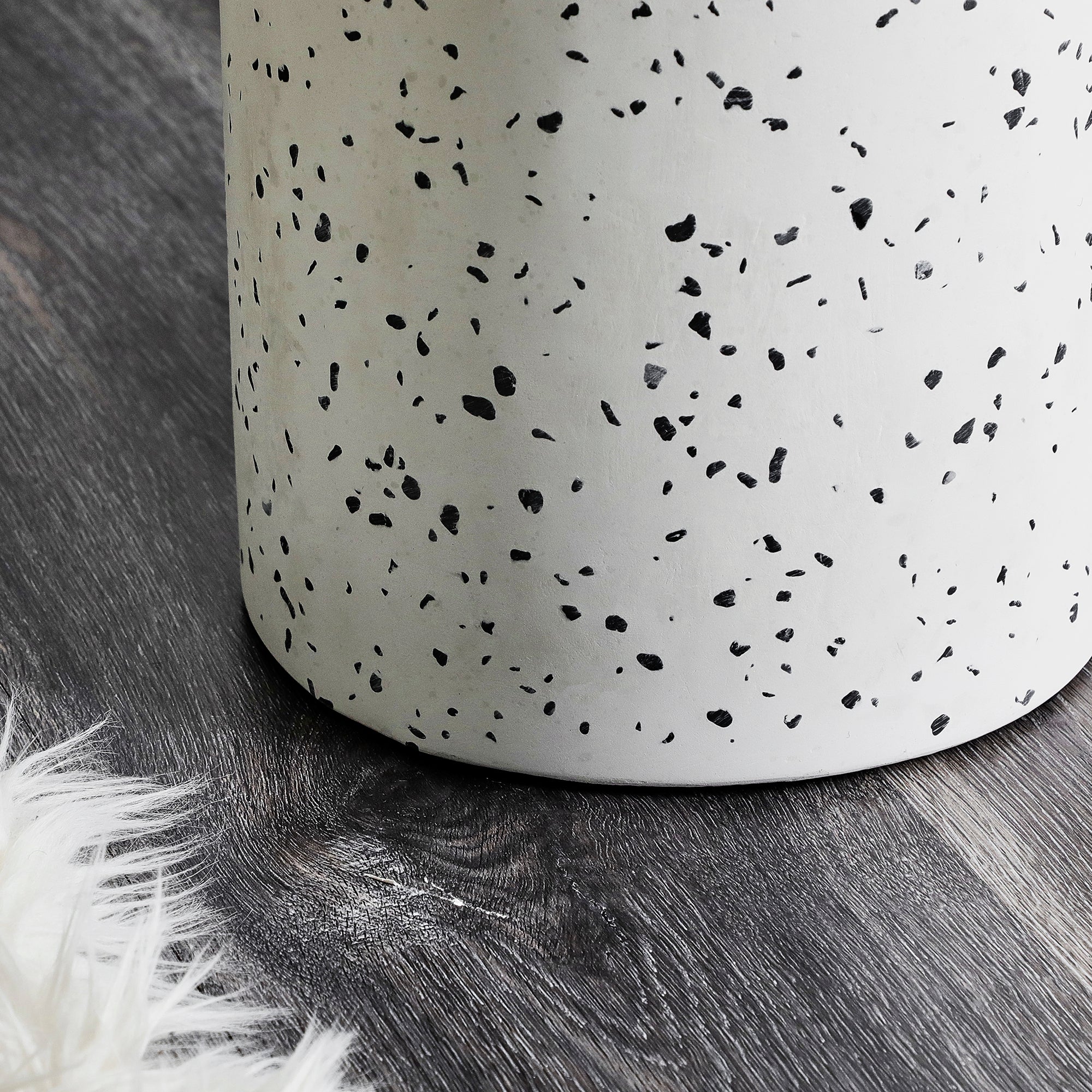 Leon Terrazzo Side Table Stool Speckle White - Image 9