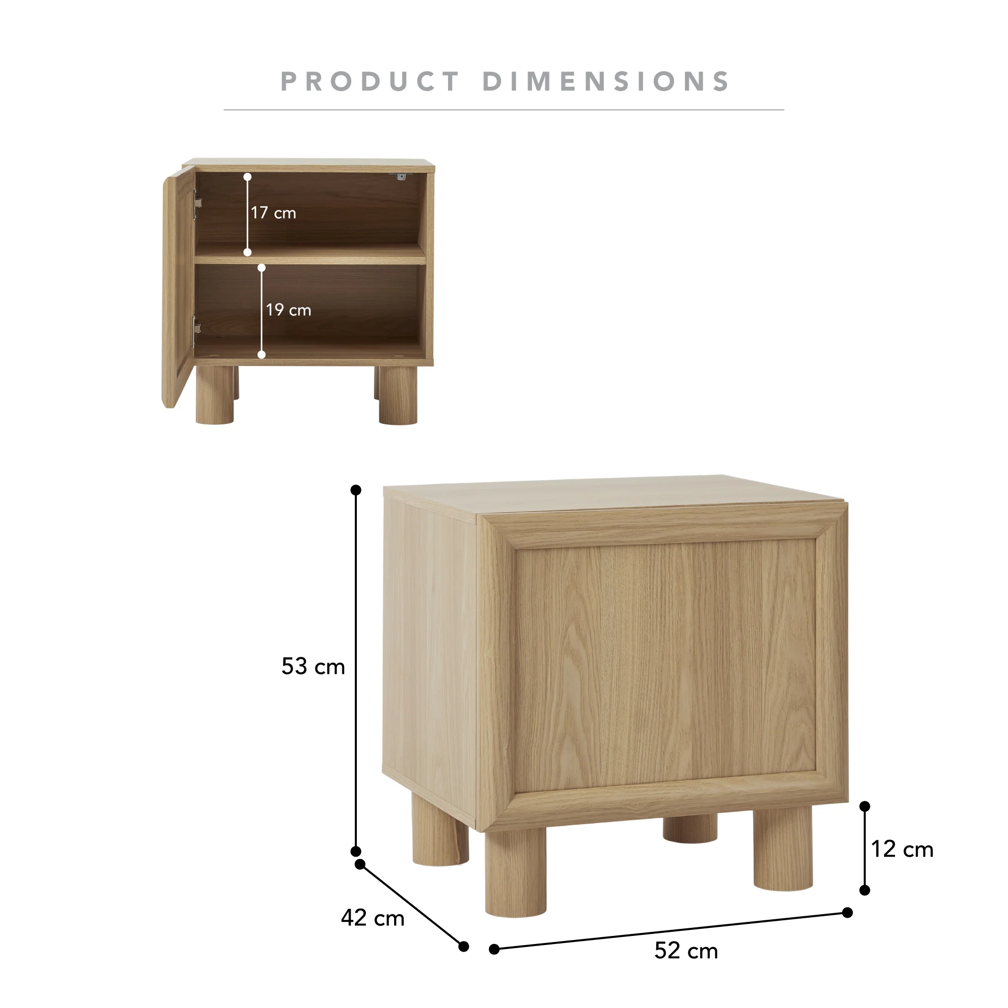Linero Bedside Table Oak (Set of 2) - Image 3