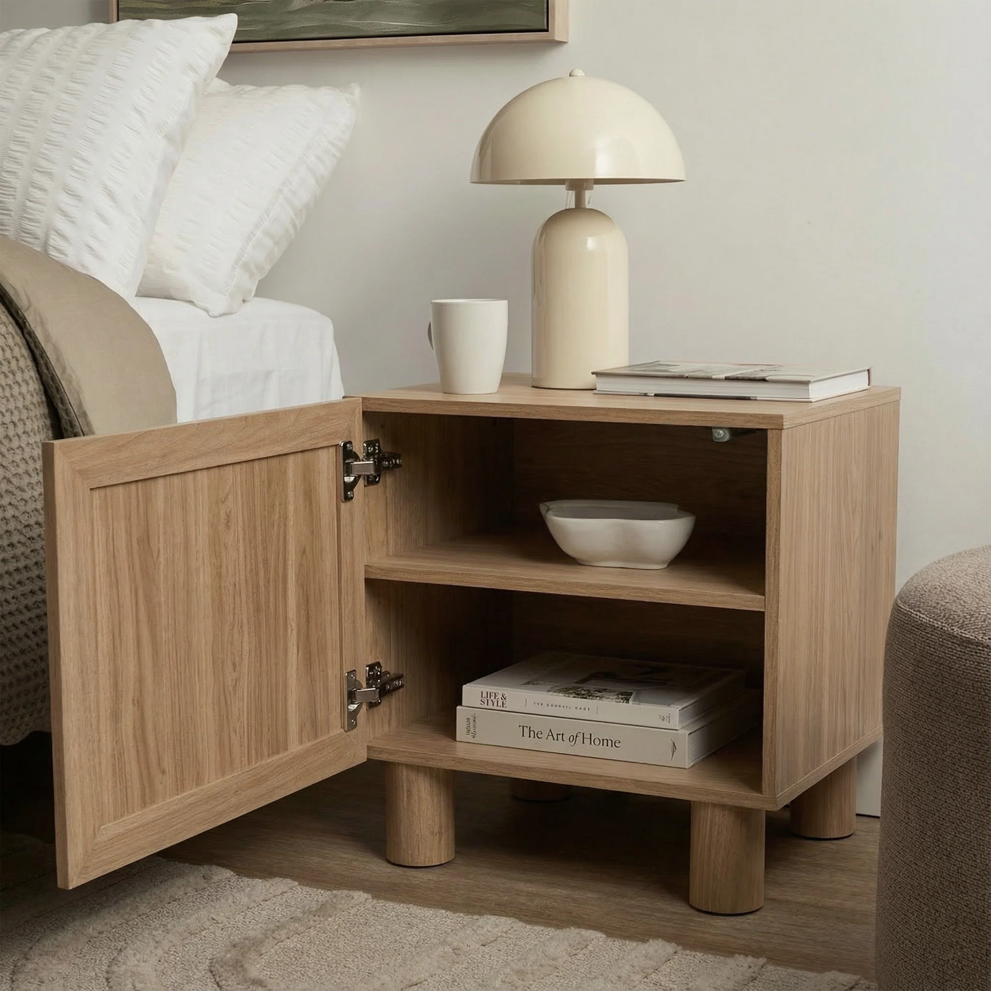 Linero Bedside Table Oak (Set of 2) - Image 8