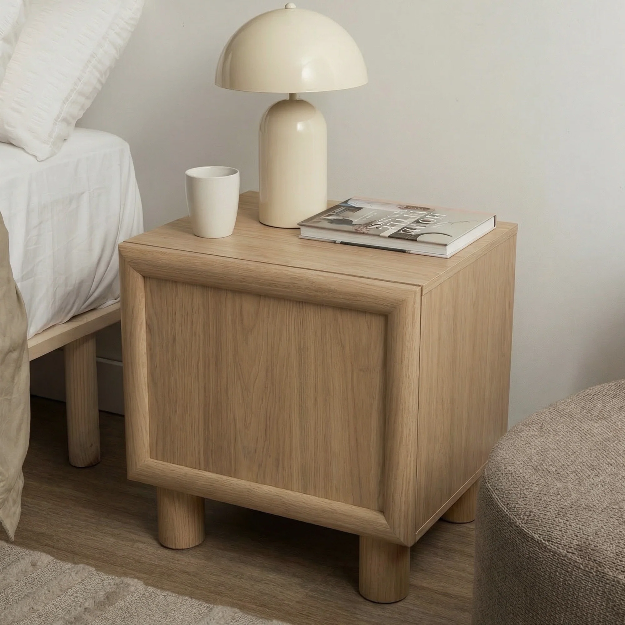 Linero Bedside Table Oak (Set of 2) - Image 9