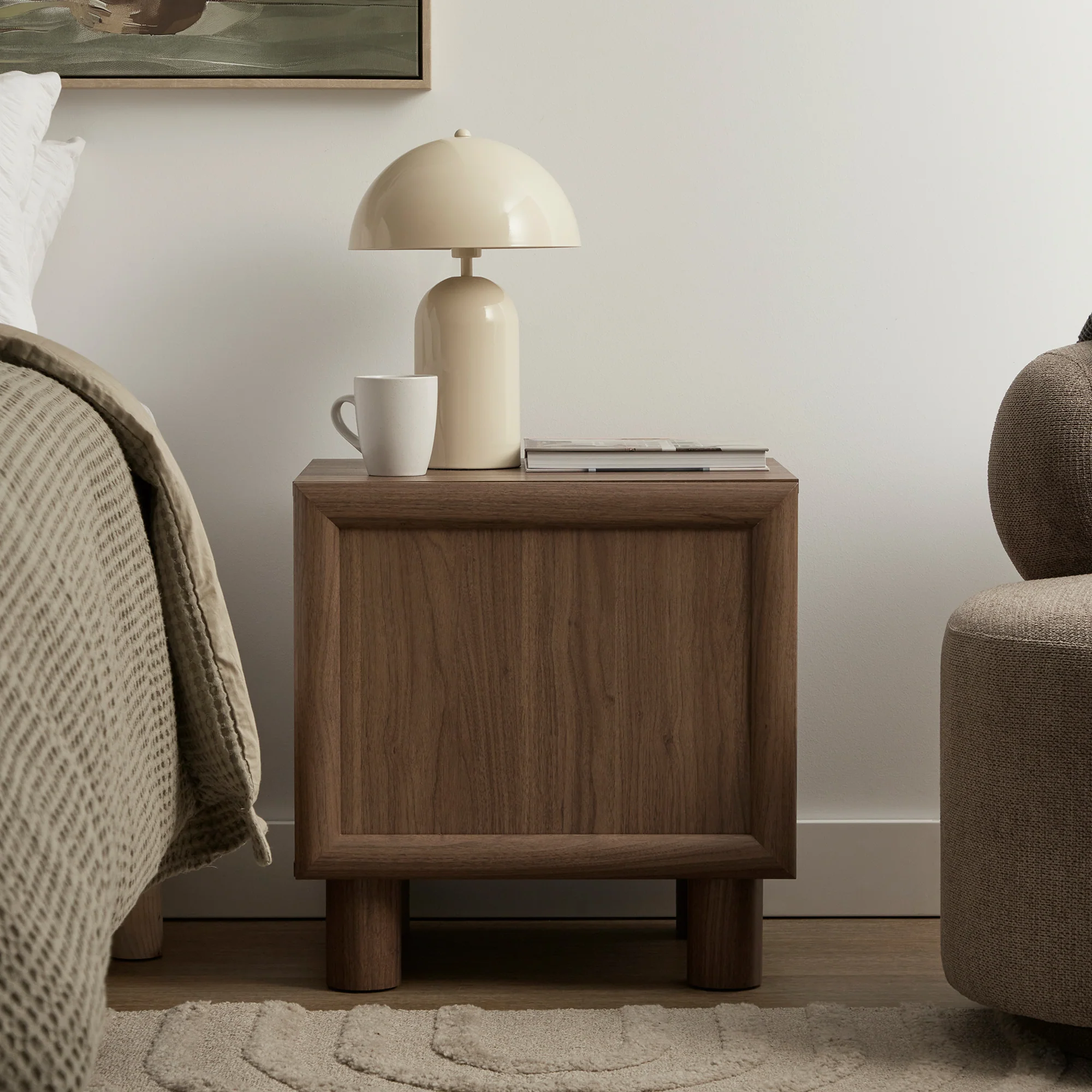 Linero Bedside Table Walnut - Image 4