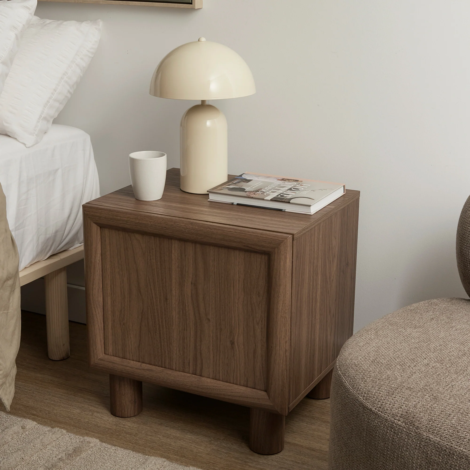 Linero Bedside Table Walnut - Image 9
