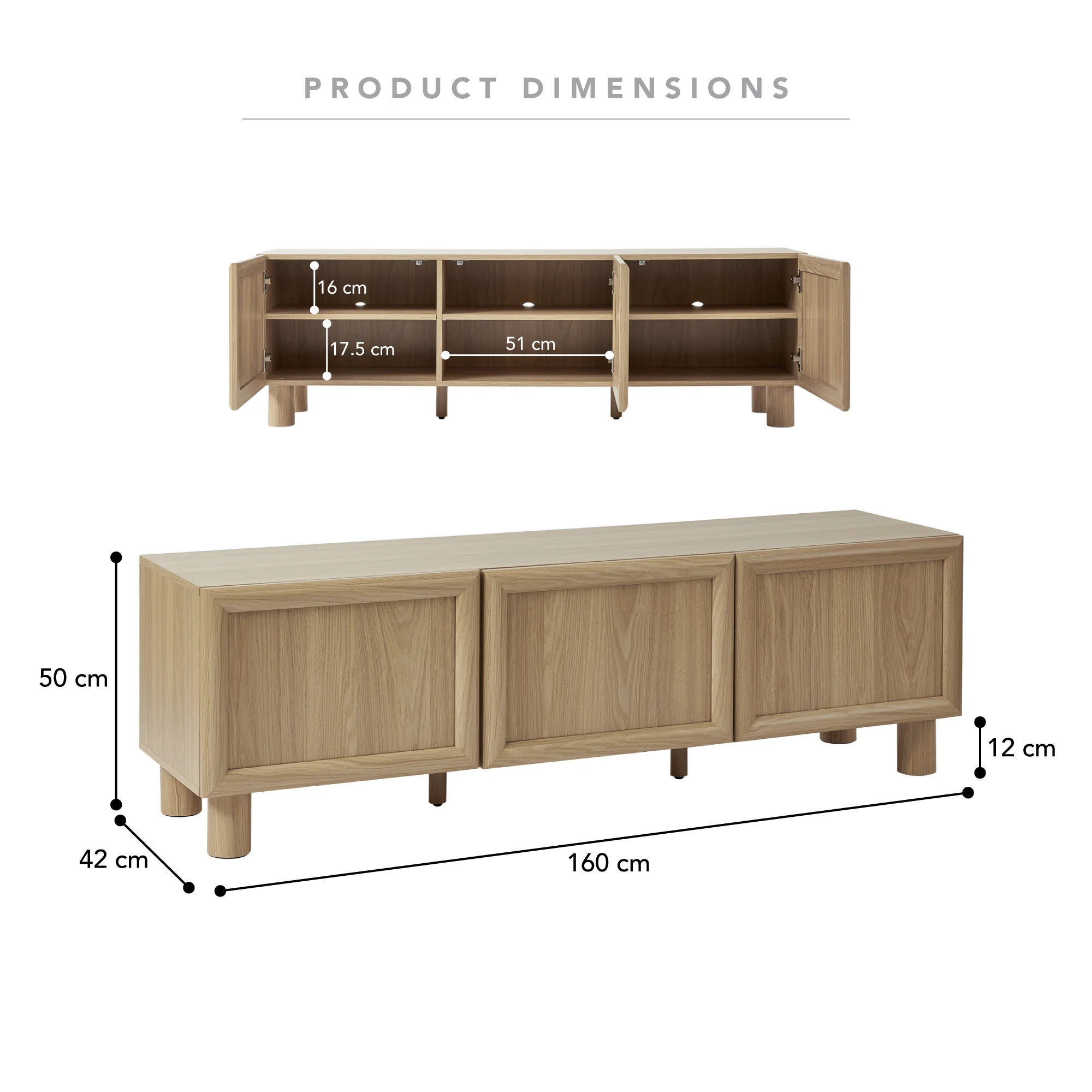 Linero Entertainment Unit Oak (160cm) - Image 3