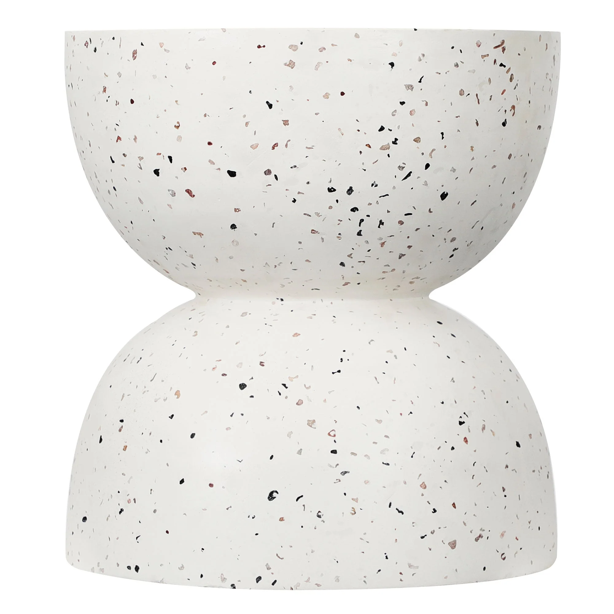 Lisbon Terrazzo Side Table Stool Speckle White - Image 10