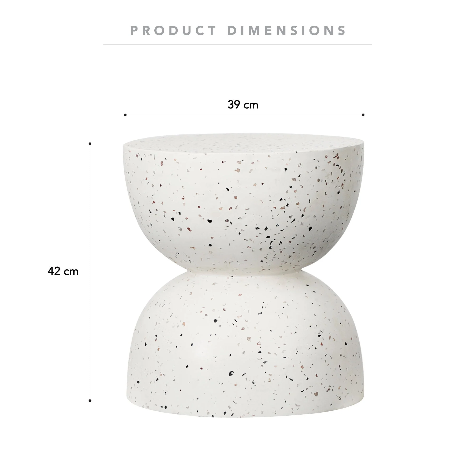 Lisbon Terrazzo Side Table Stool Speckle White - Image 3