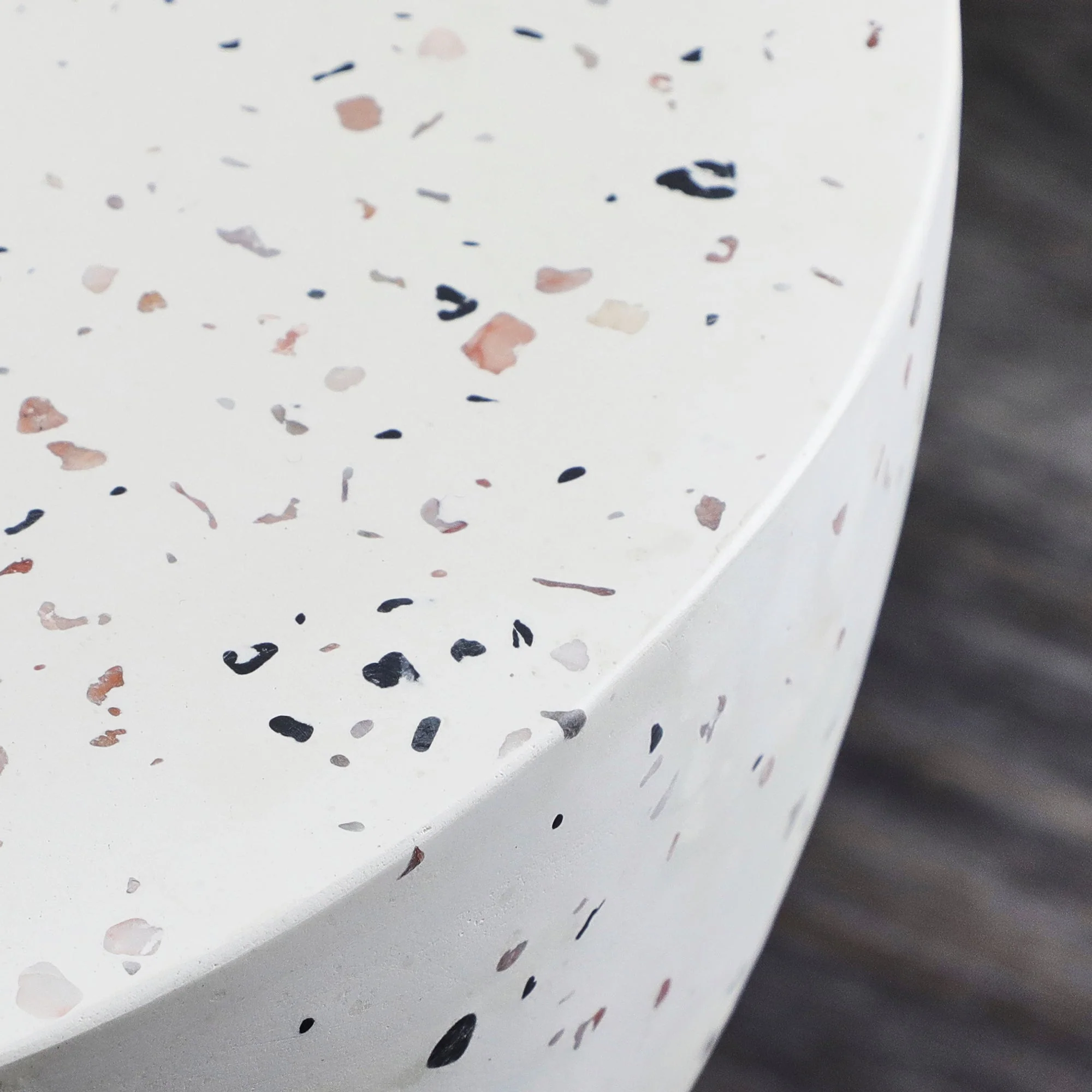 Lisbon Terrazzo Side Table Stool Speckle White - Image 7