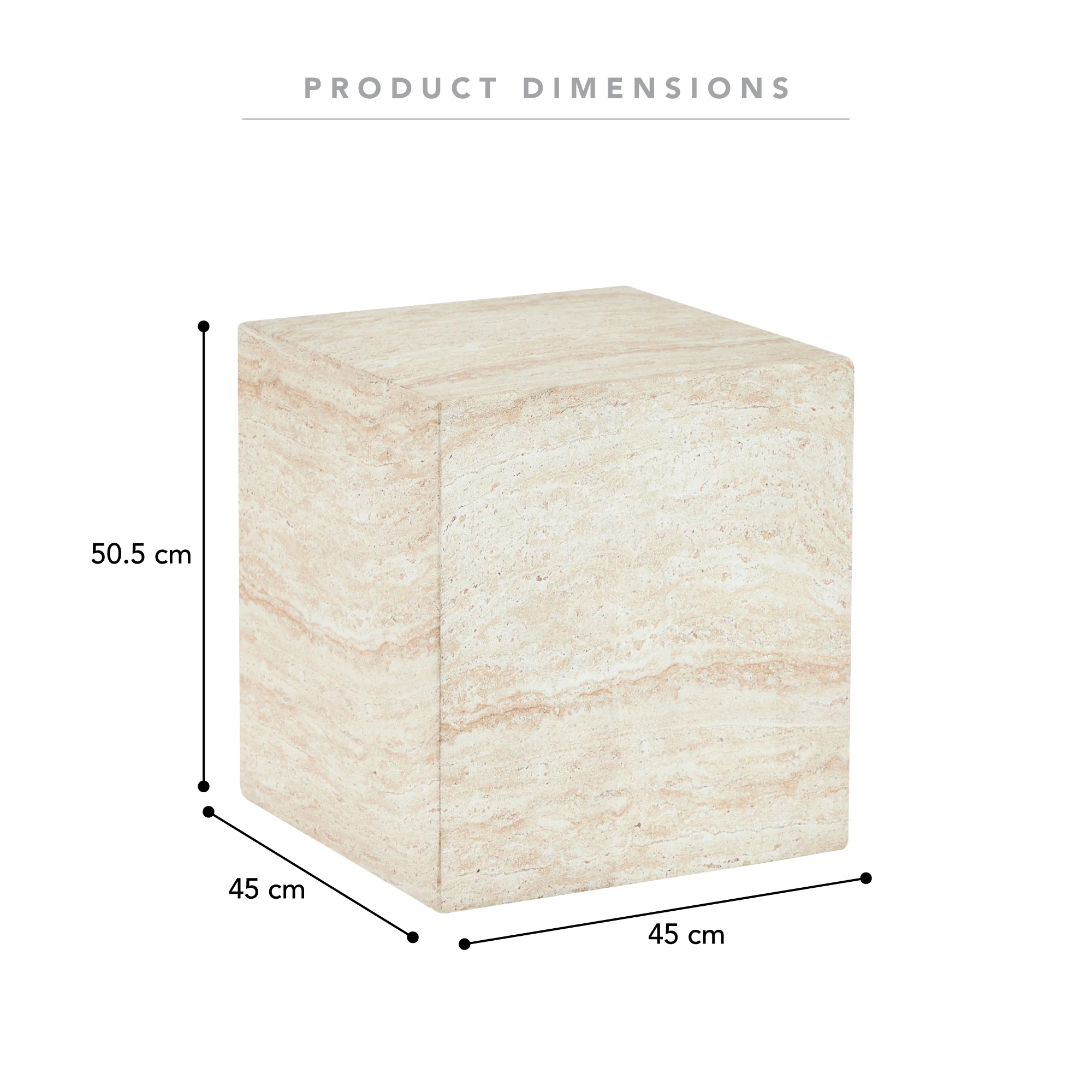 Lucia Travertine Look Side Table - Image 3