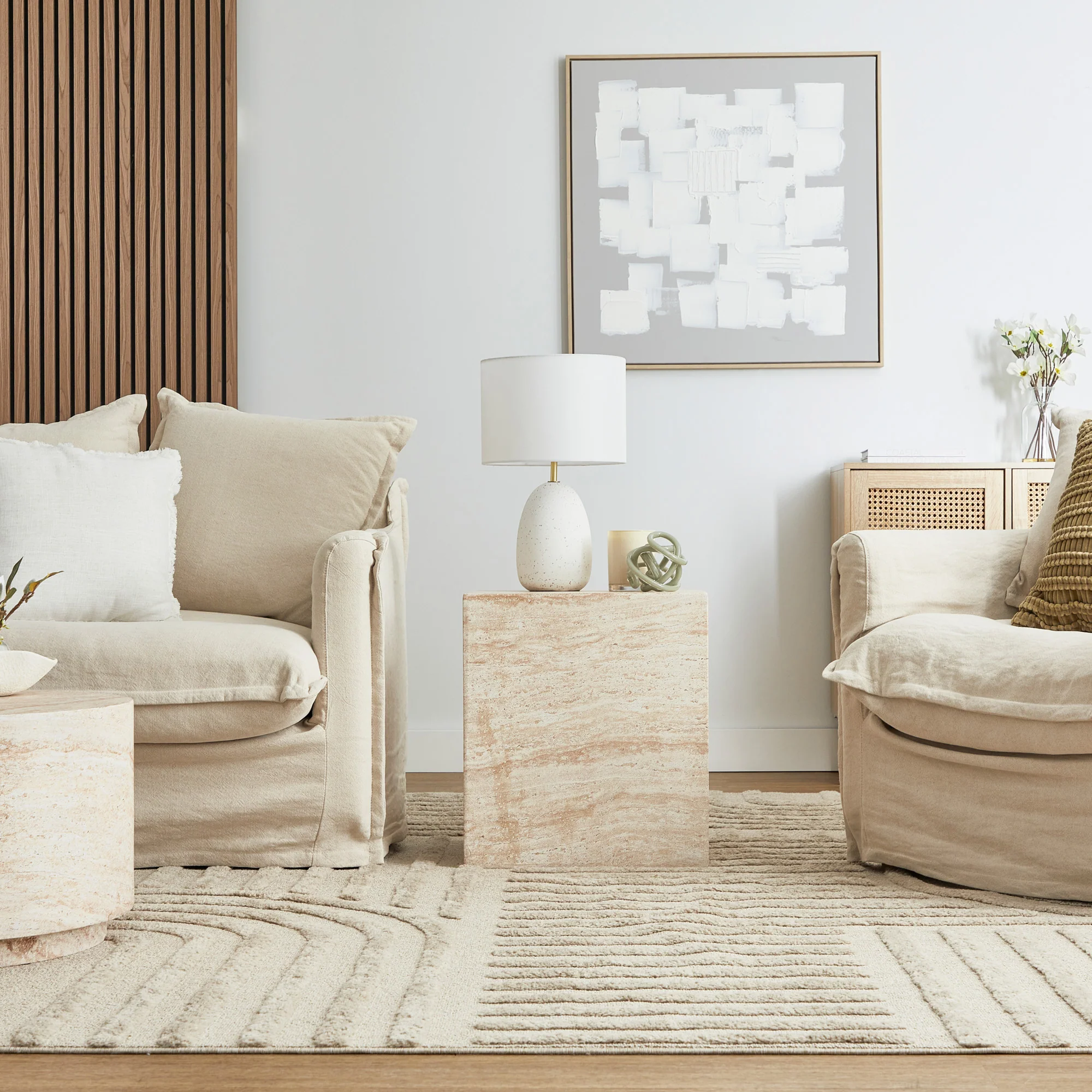 Lucia Travertine Look Side Table - Image 5