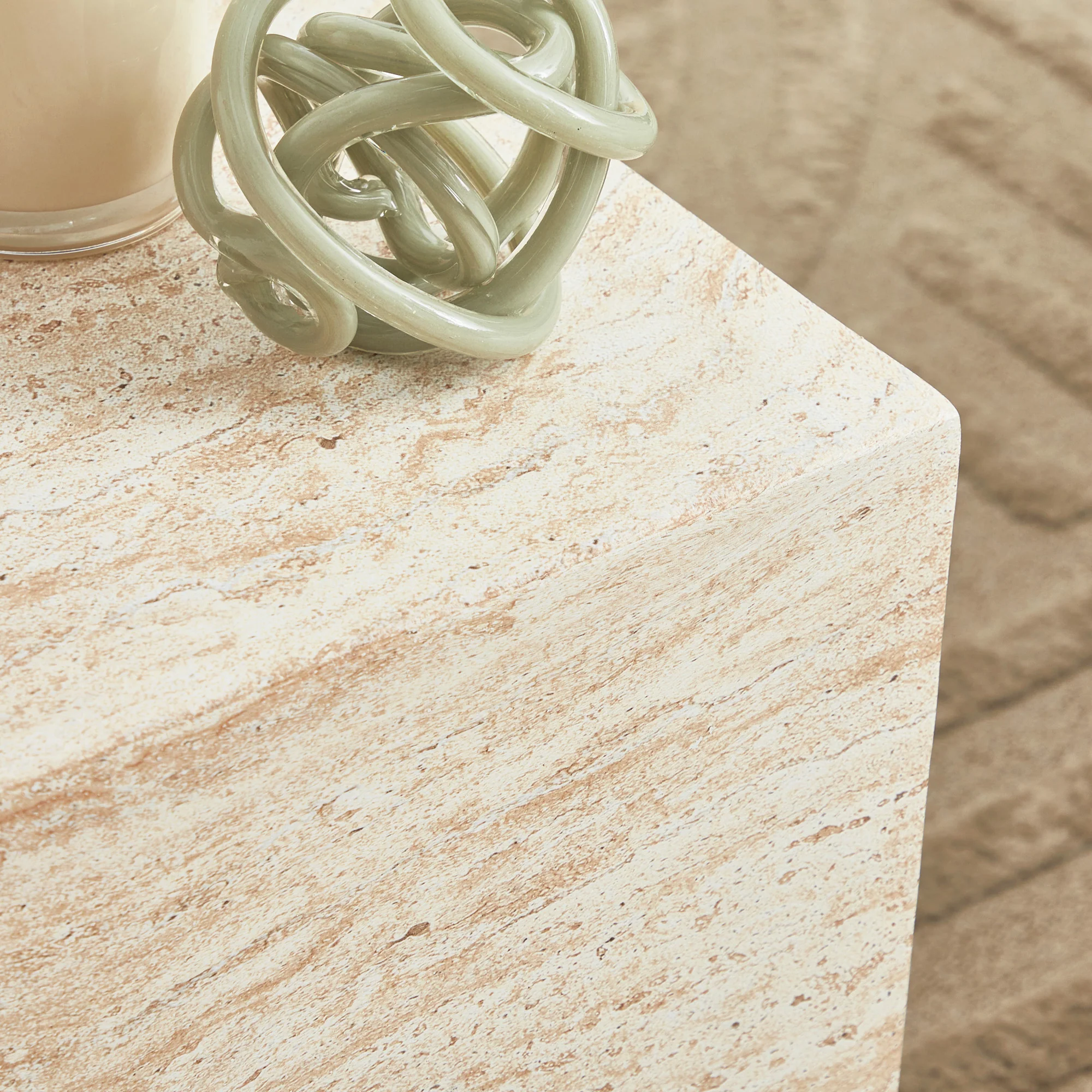 Lucia Travertine Look Side Table - Image 6