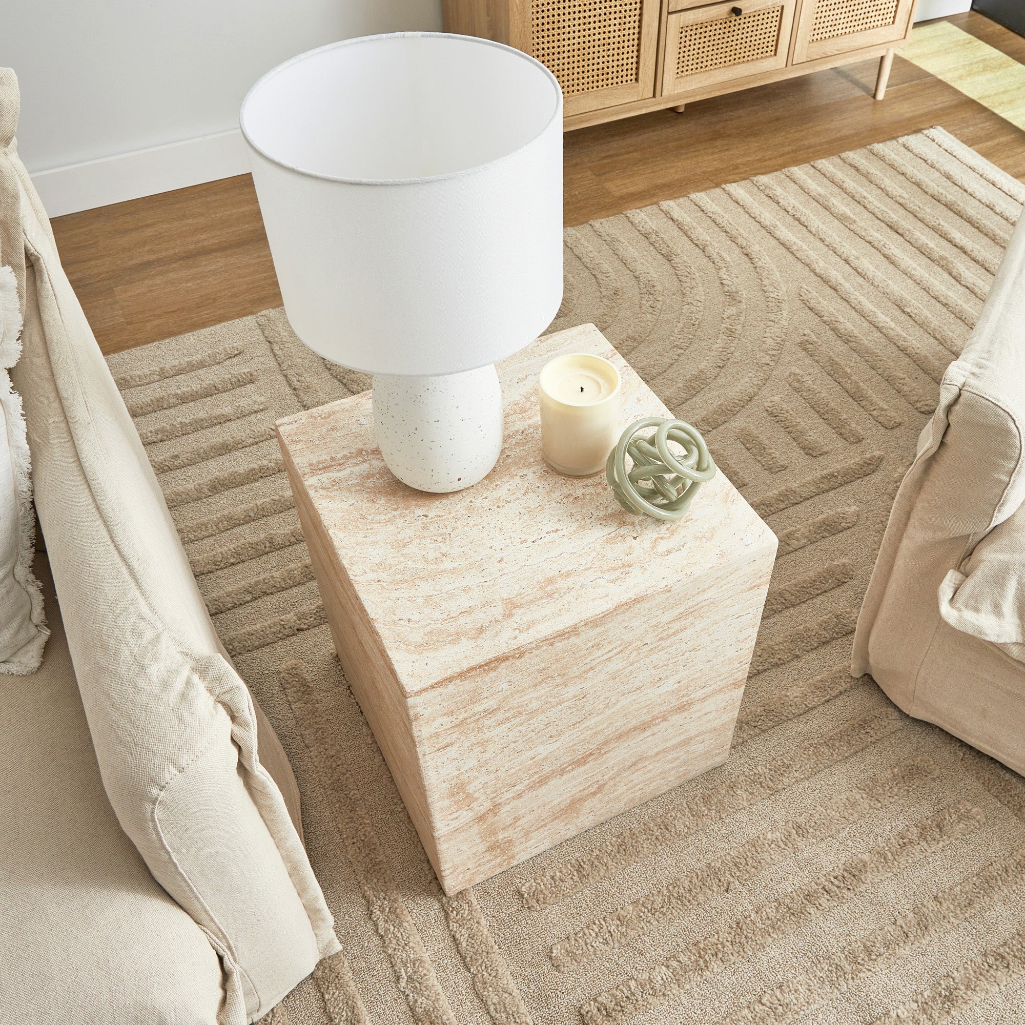 Lucia Travertine Look Side Table - Image 7