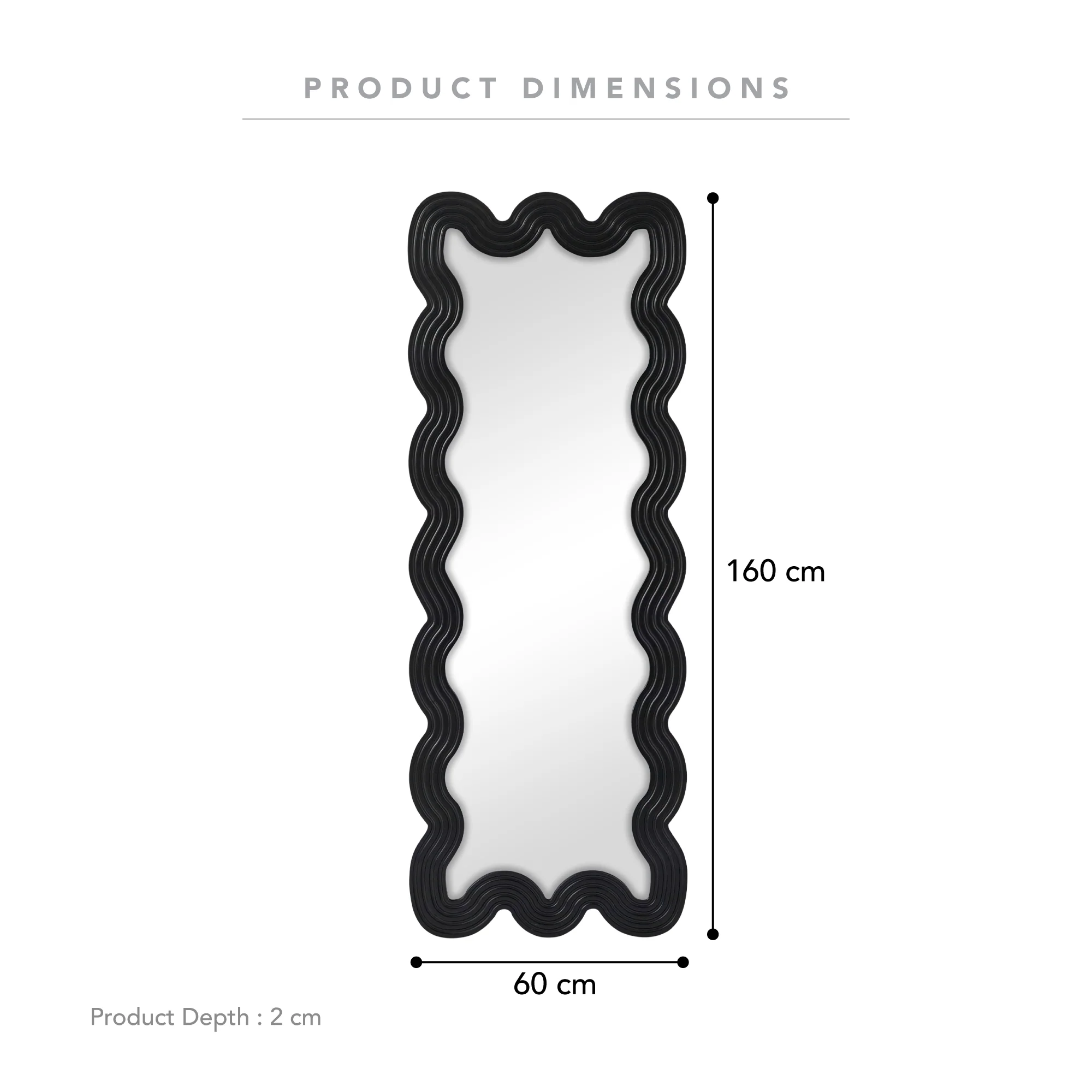 Lulu 160cm Floor Mirror Black - Image 3