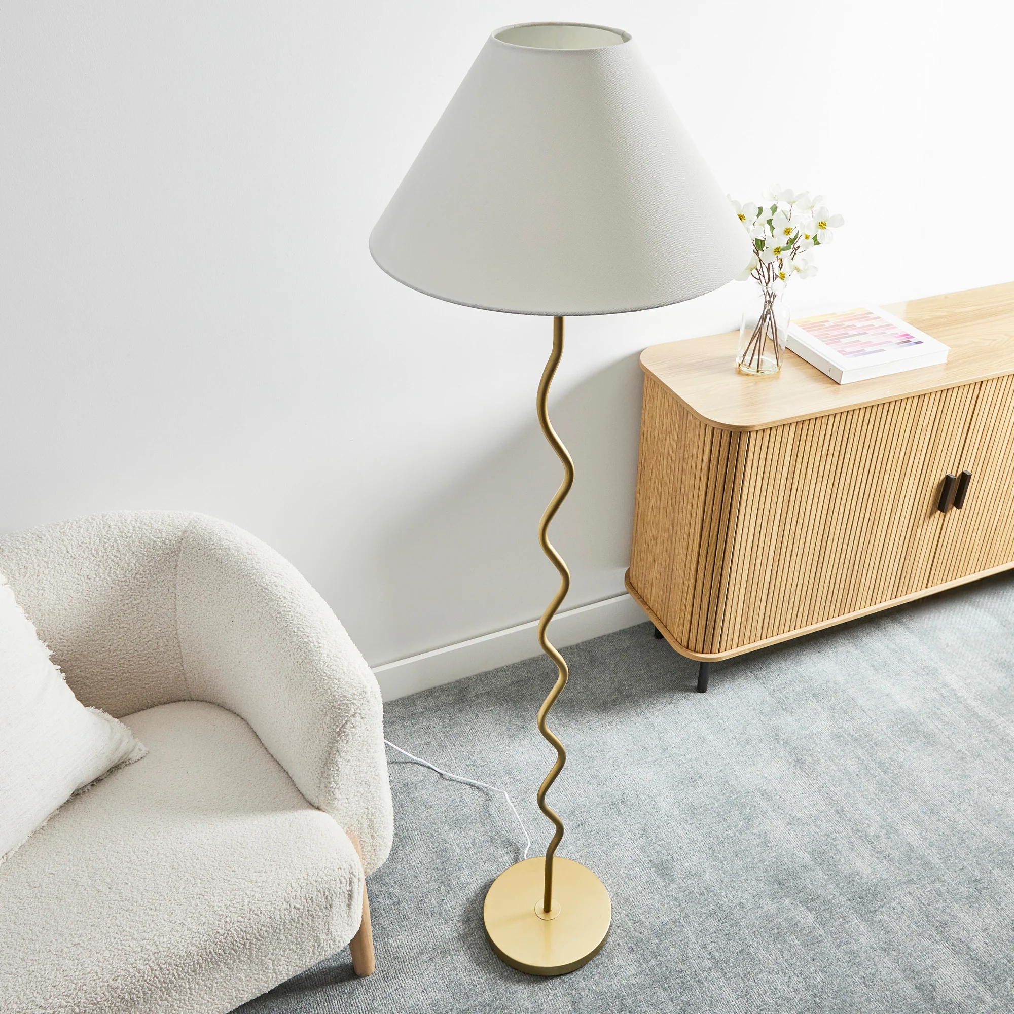 Lulu Squiggle Floor Lamp Gold - Image 4