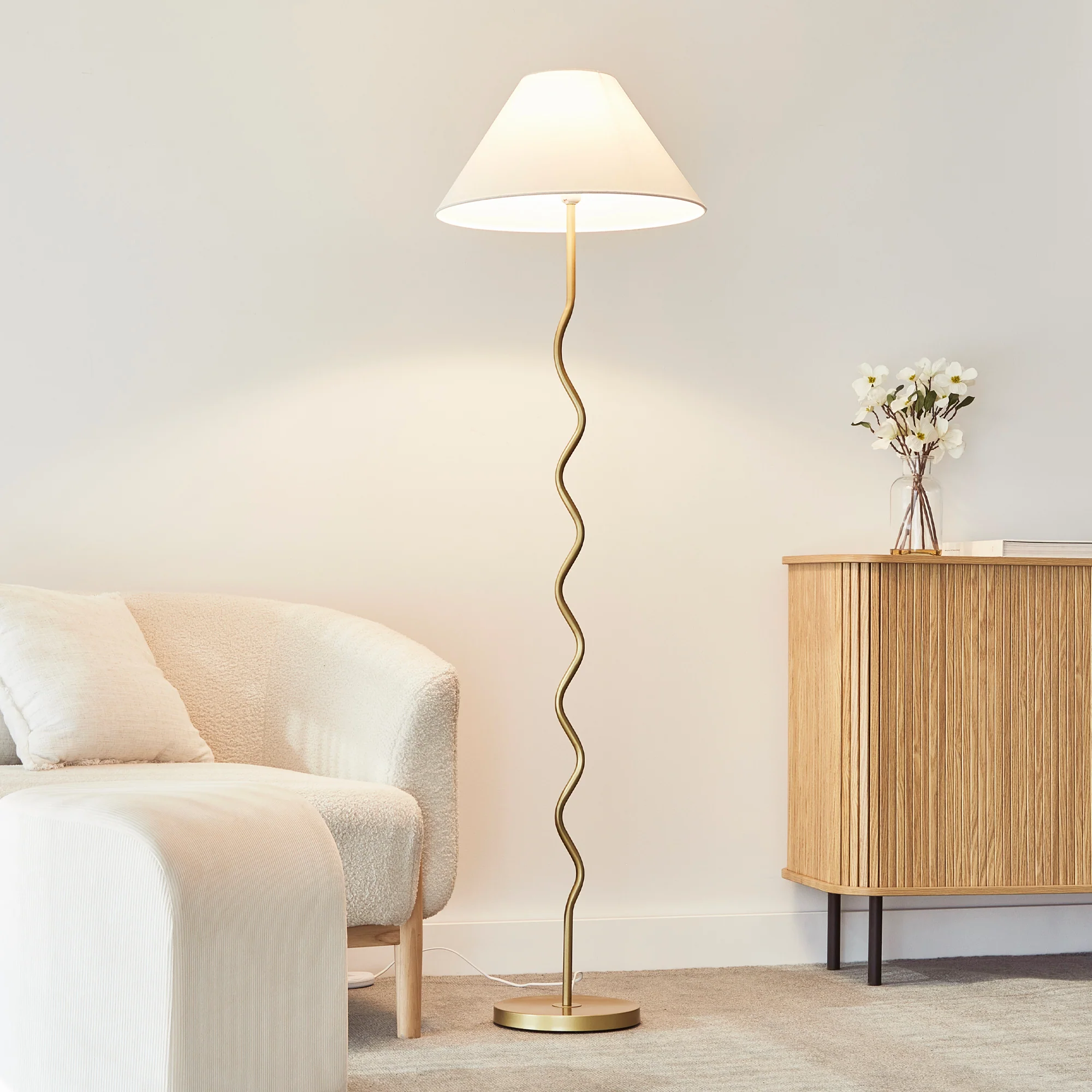Lulu Squiggle Floor Lamp Gold - Image 9