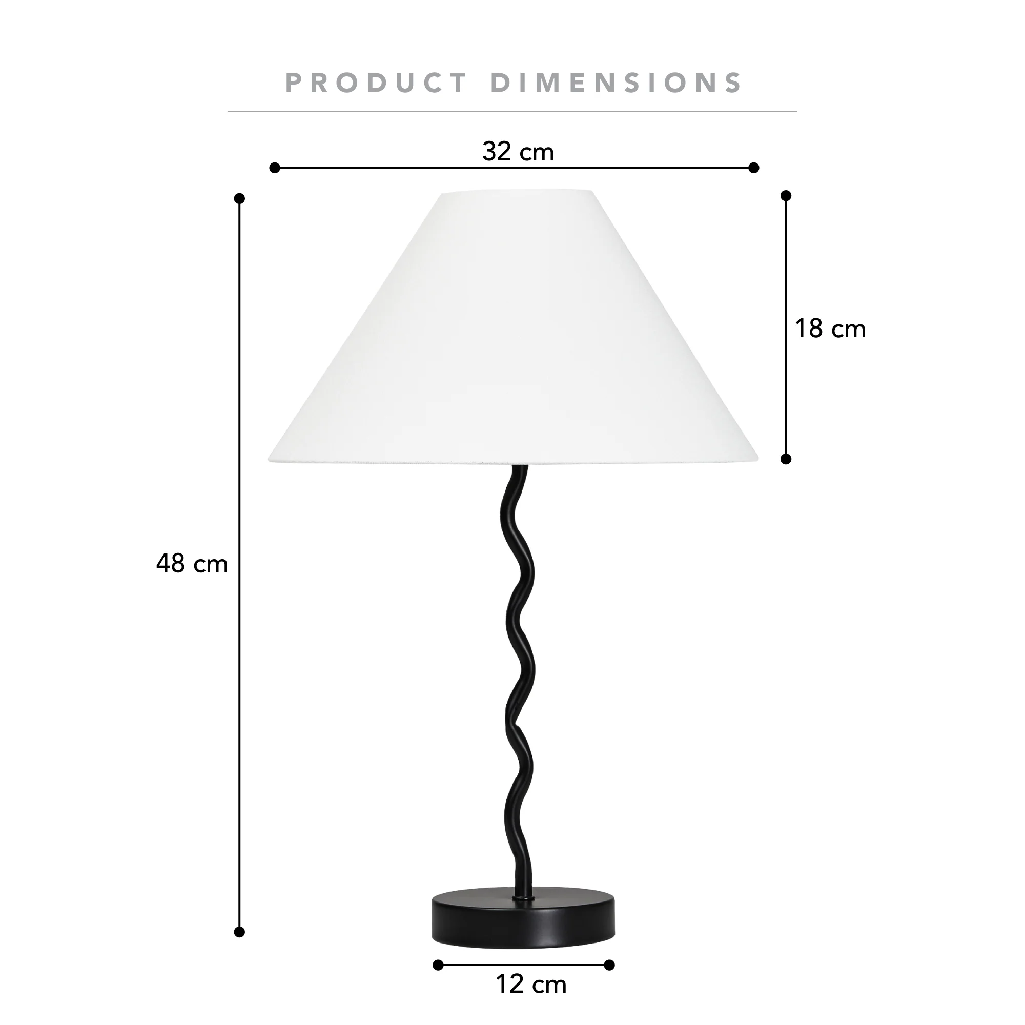Lulu Squiggle Table Lamp Black - Image 3