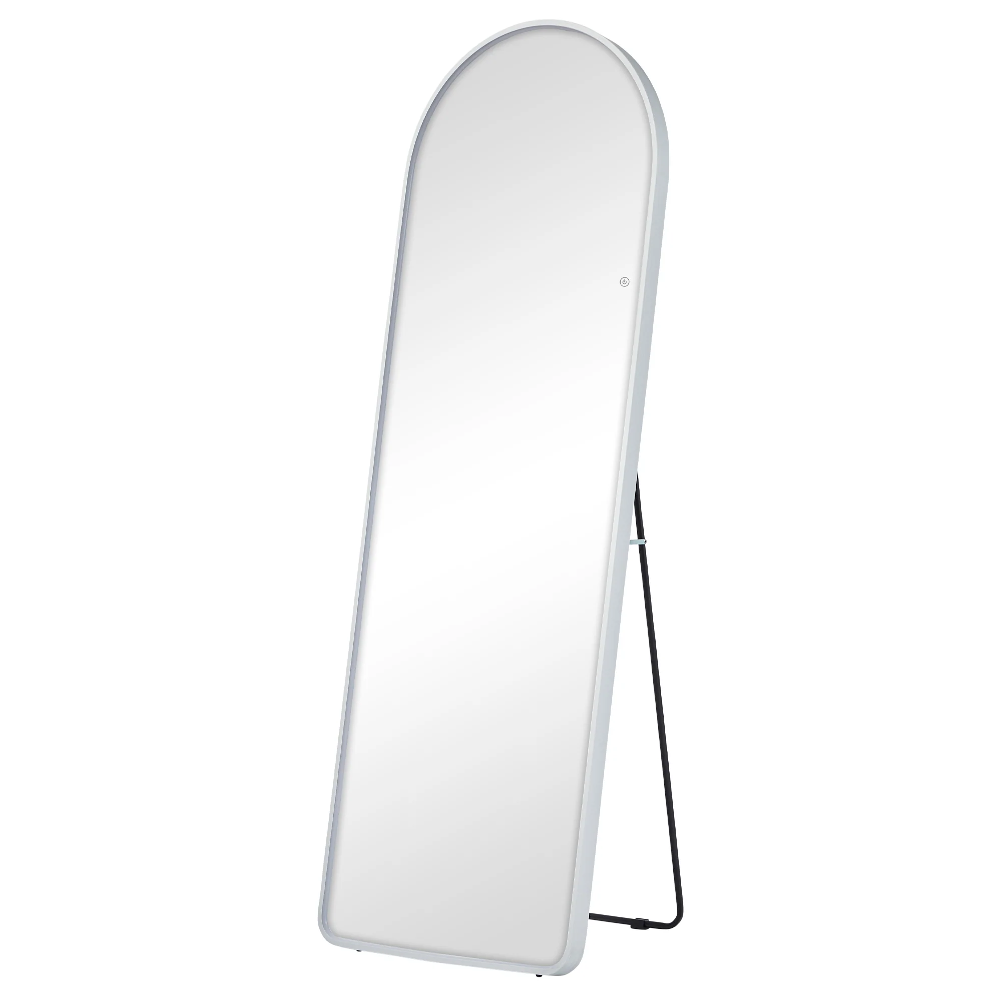 Luna 160cm Standing Arch Front Illuminated Mirror Silver - Image 2