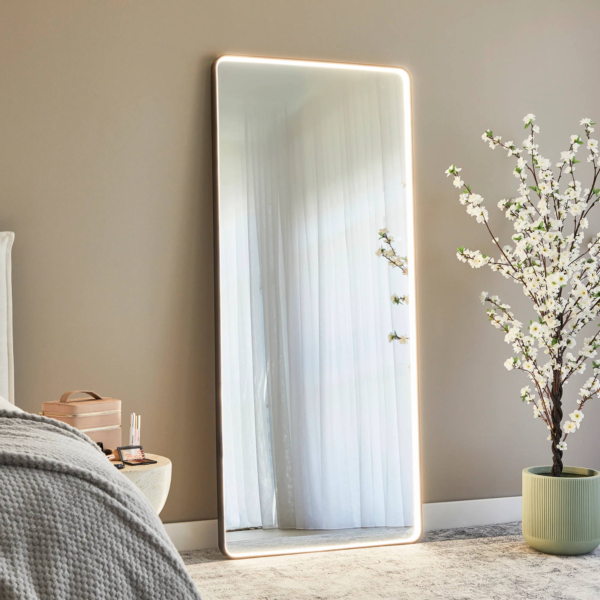 Luna 180cm Rectangle Front Illuminated Mirror Black - Image 8