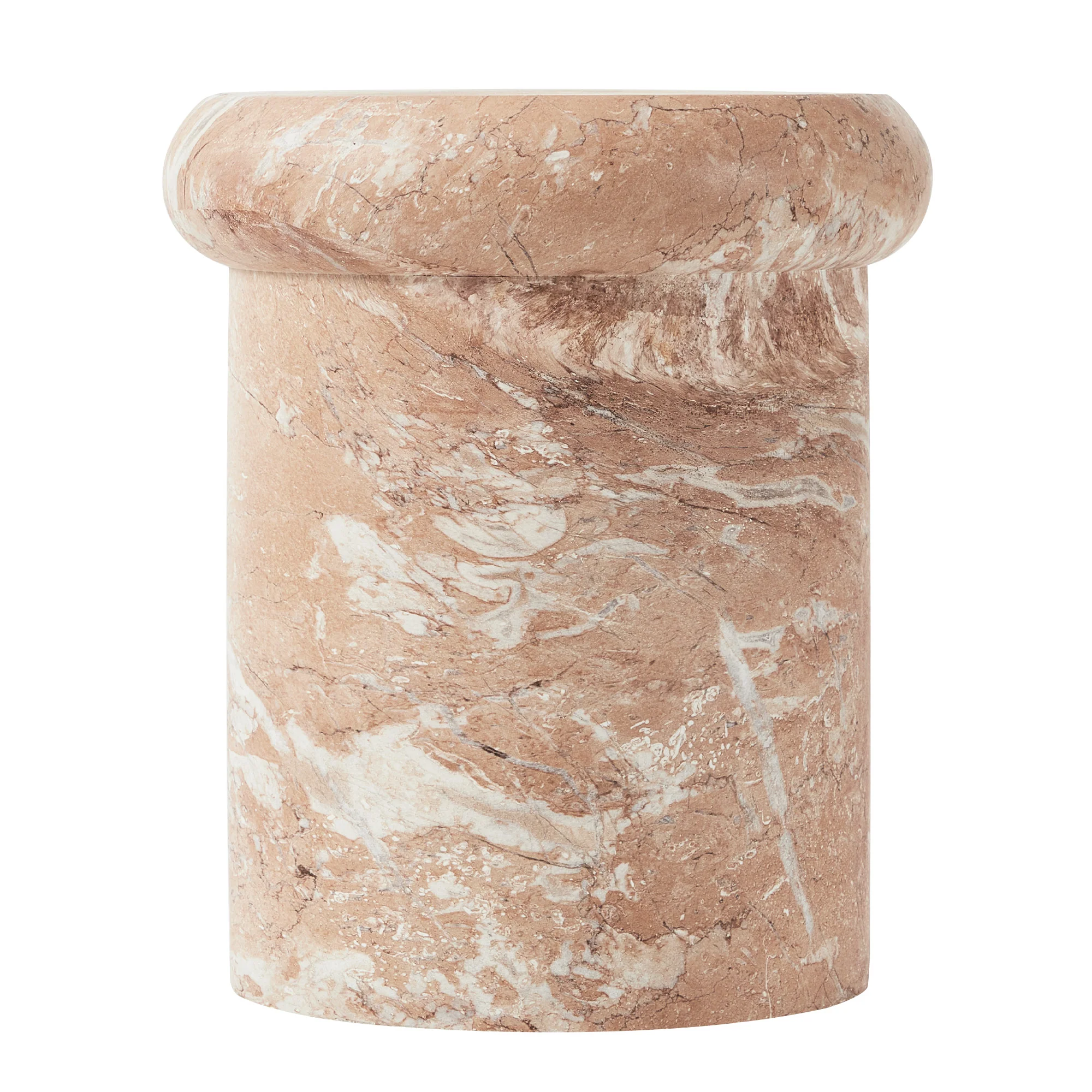 Luna 38cm MgO Tea Rose Marble Look Stool - Image 10