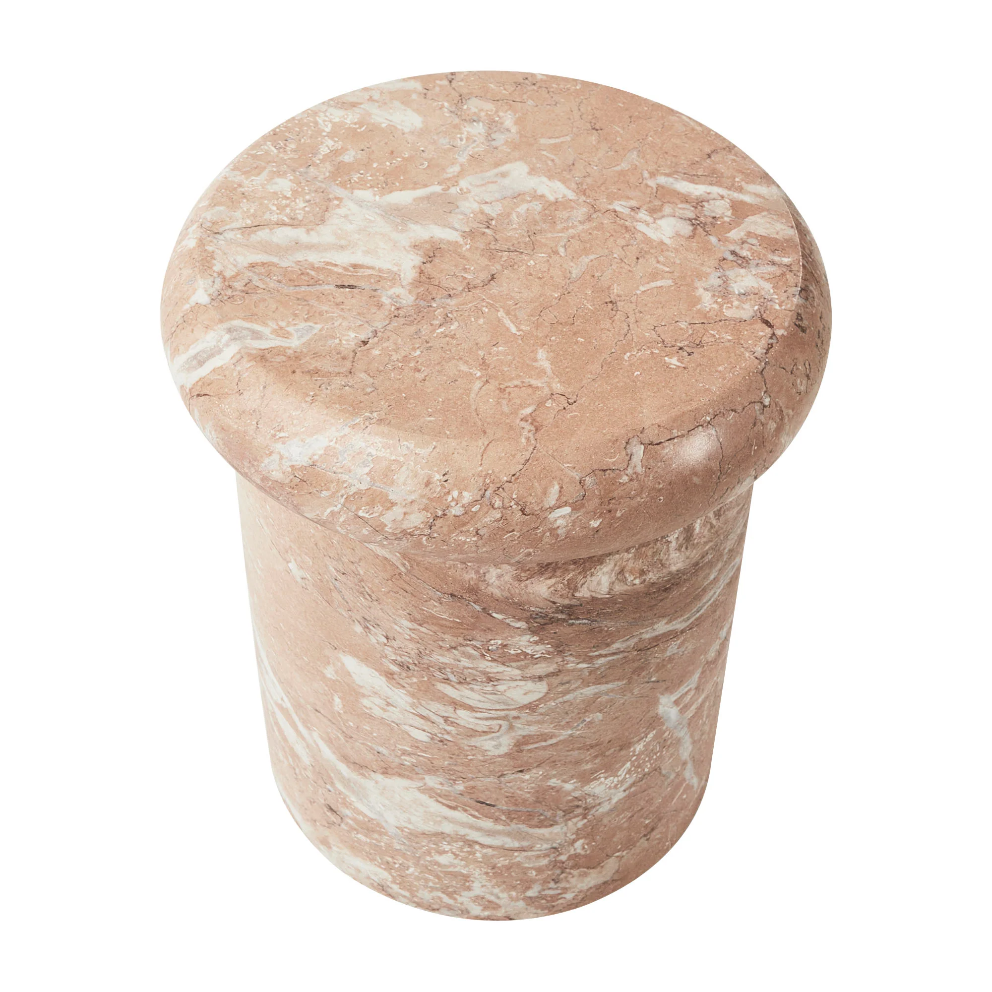 Luna 38cm MgO Tea Rose Marble Look Stool - Image 11
