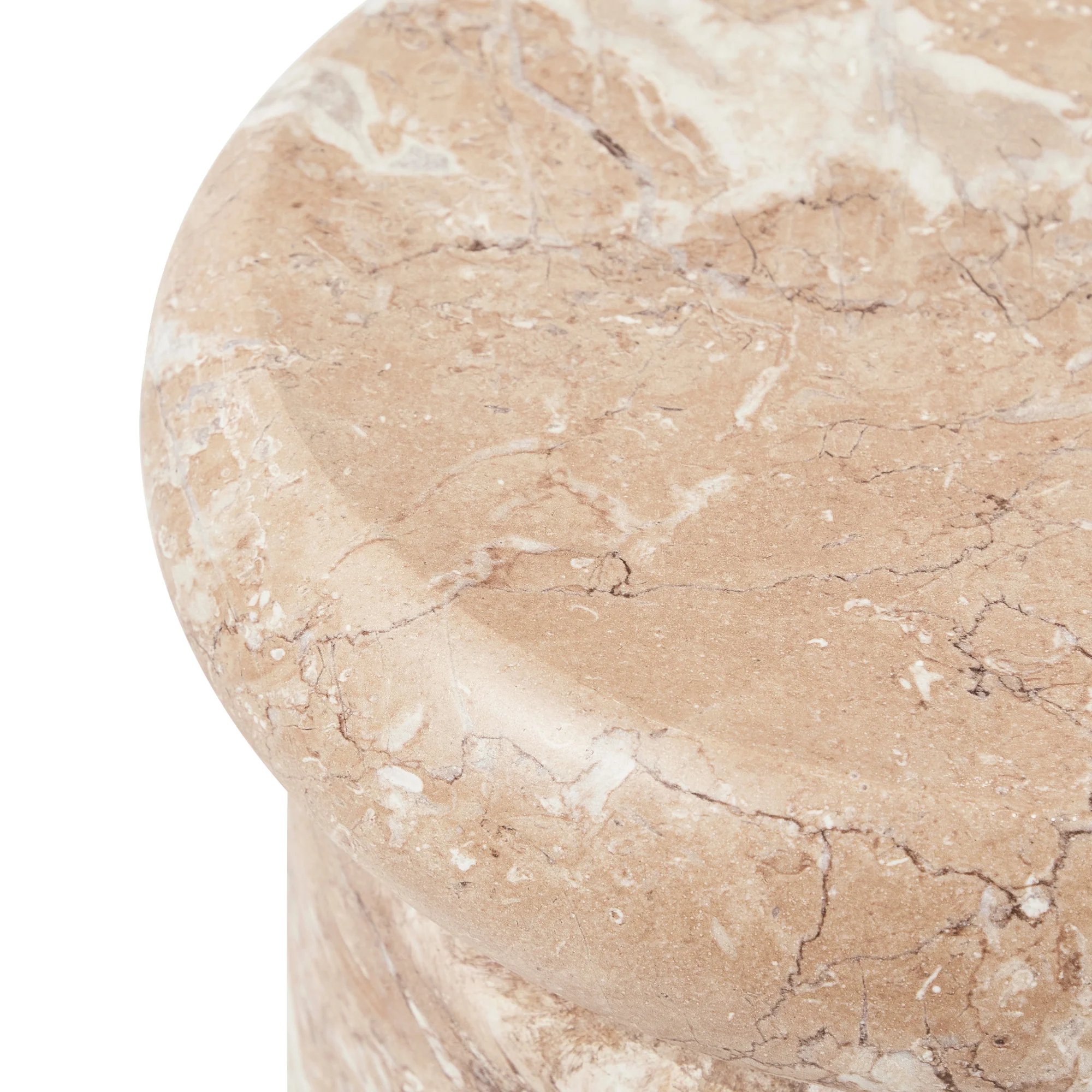Luna 38cm MgO Tea Rose Marble Look Stool - Image 12