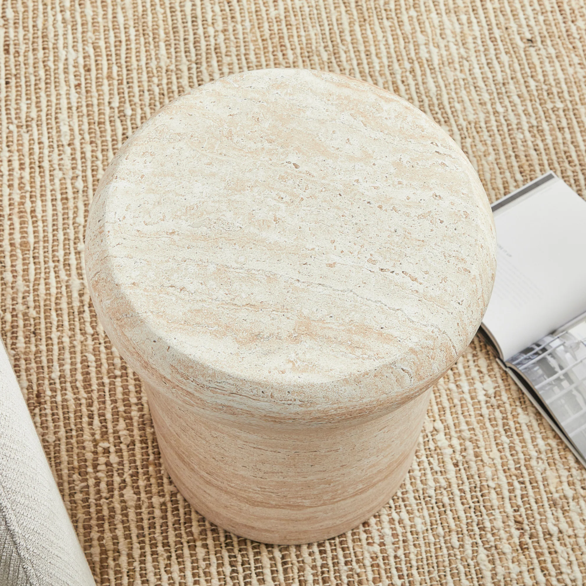 Luna MgO Travertine Look Stool - Image 10