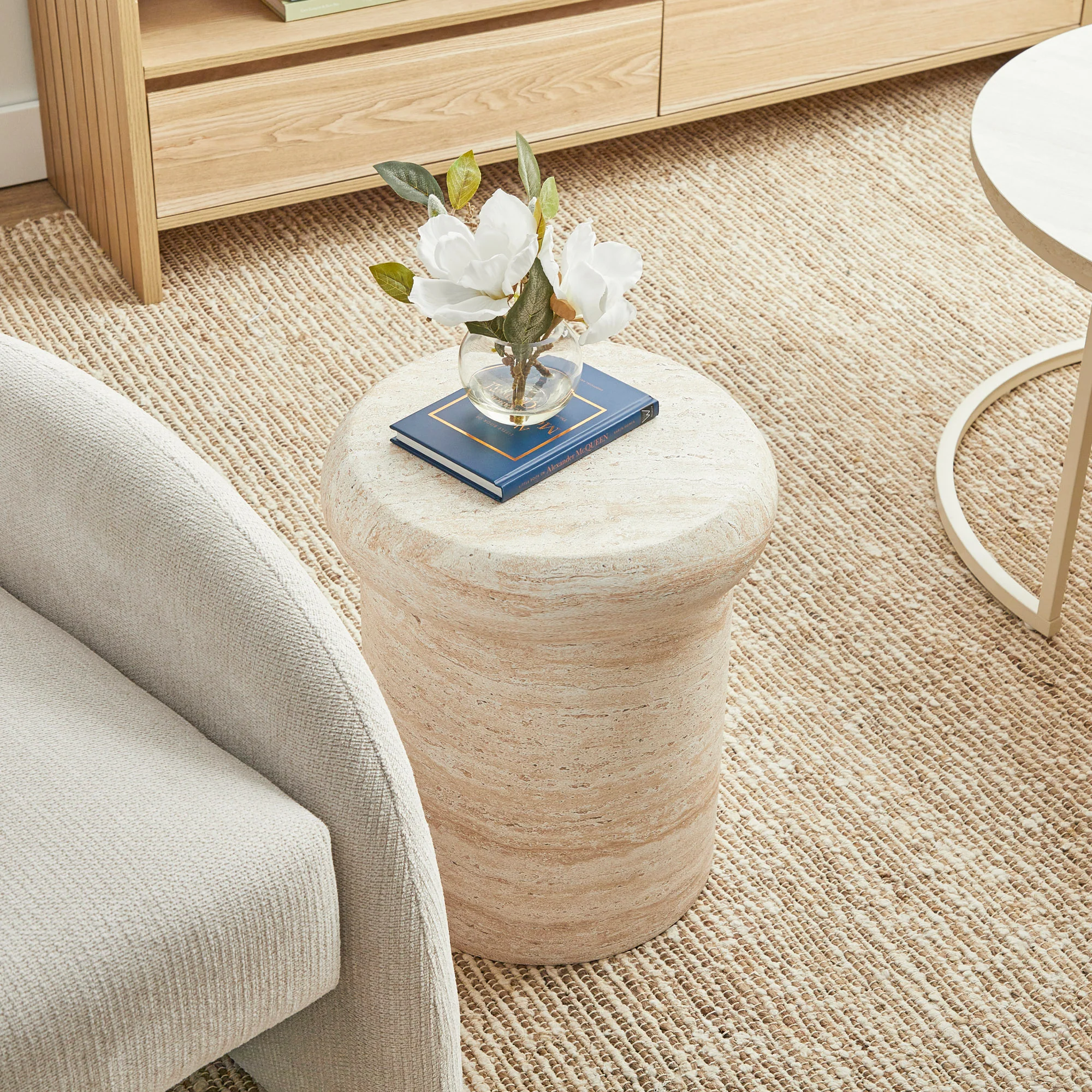 Luna MgO Travertine Look Stool - Image 5