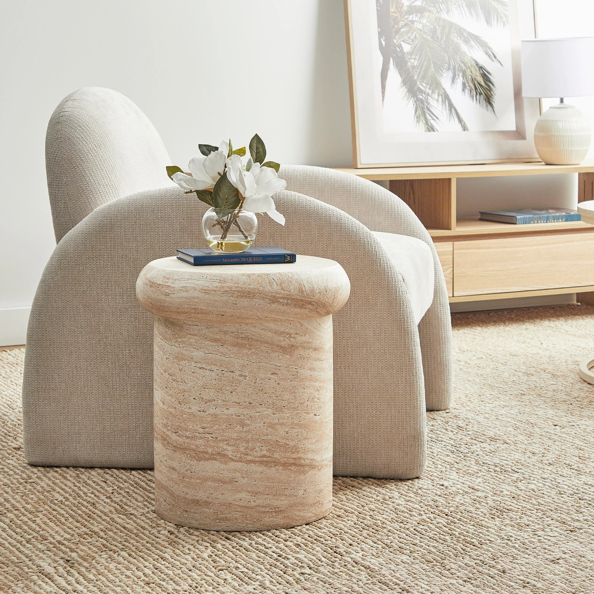 Luna MgO Travertine Look Stool - Image 6
