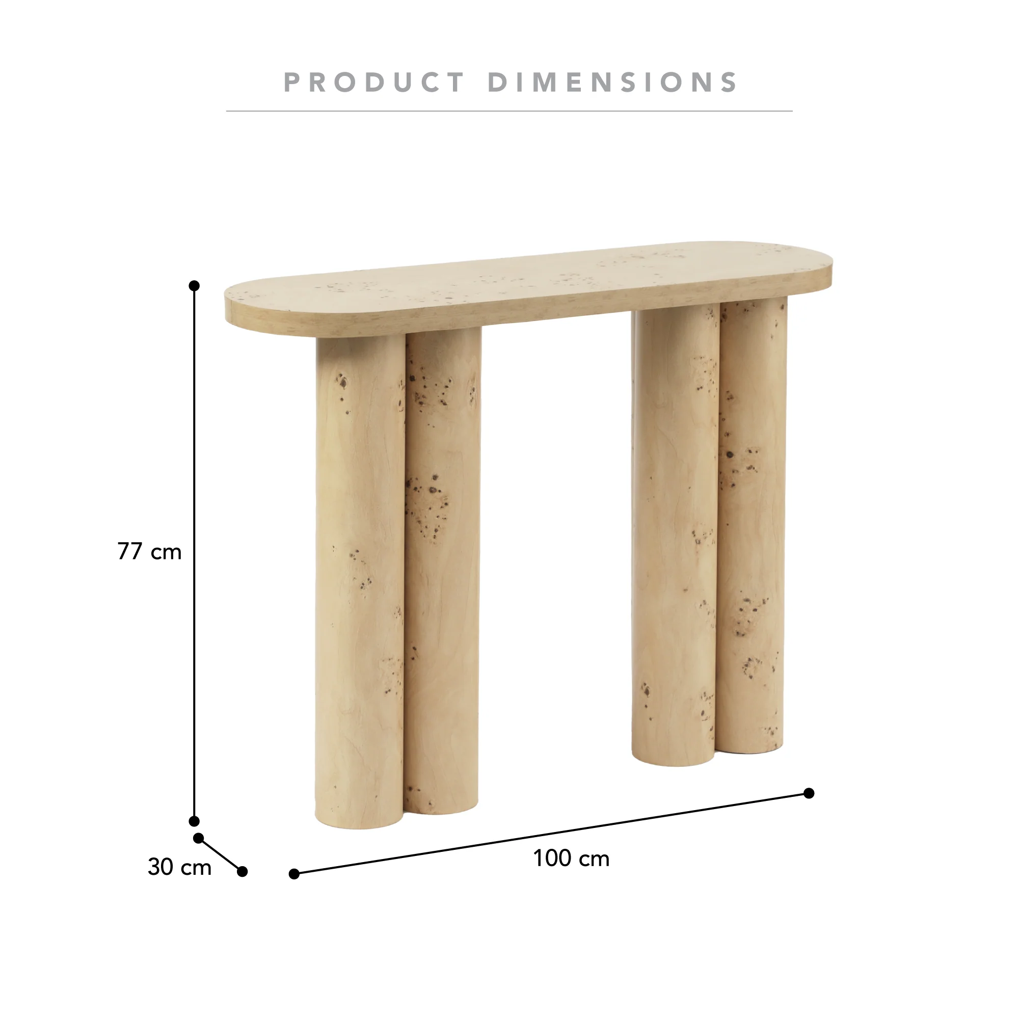 Mack Console Table Burl - Image 3