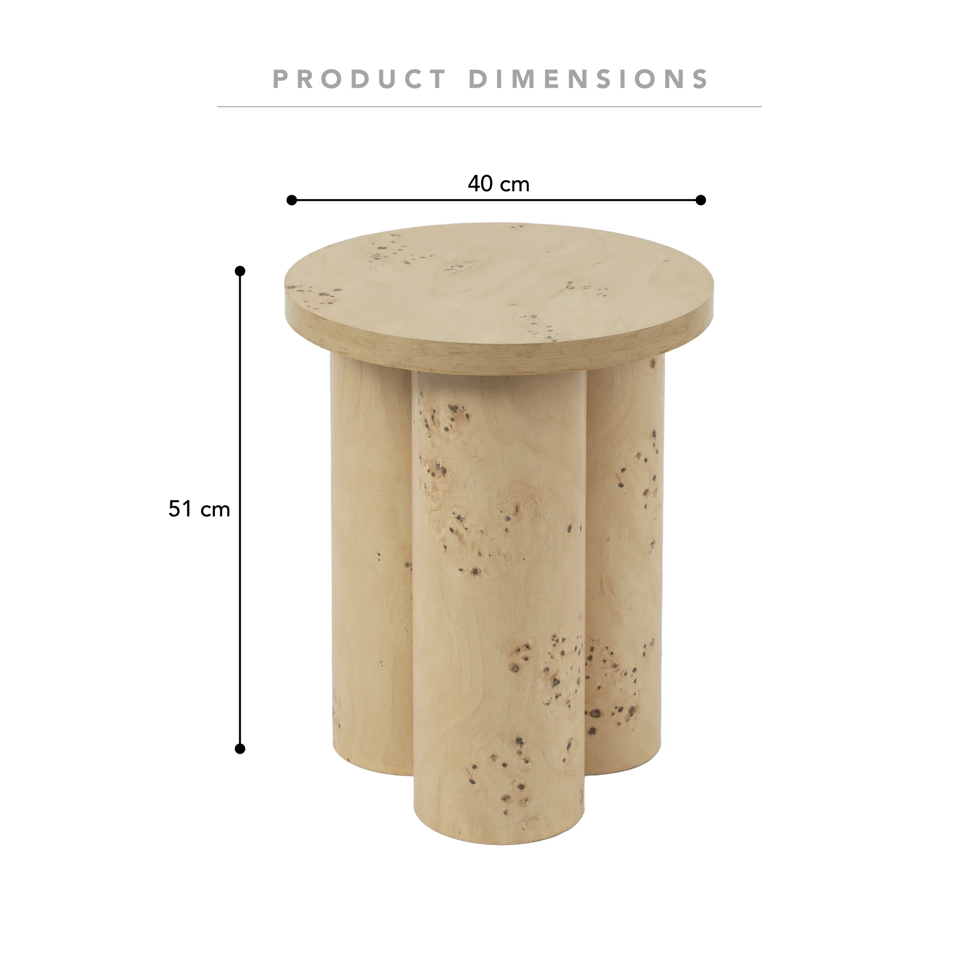 Mack Side Table Burl - Image 3
