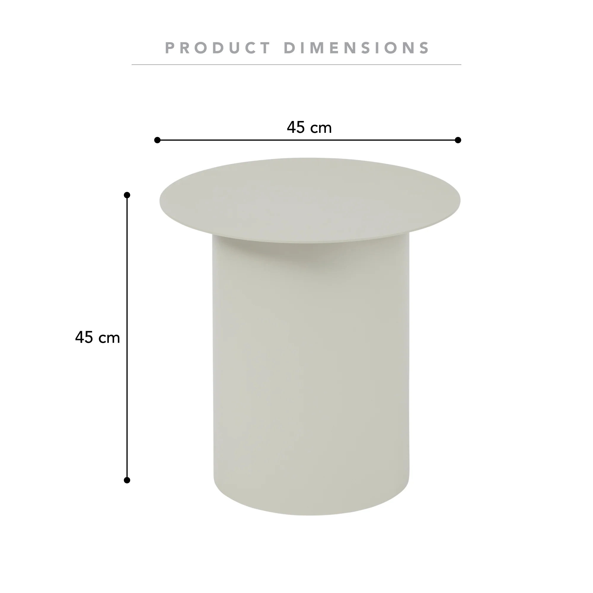 Maison Metal Round Side Table Birch - Image 3