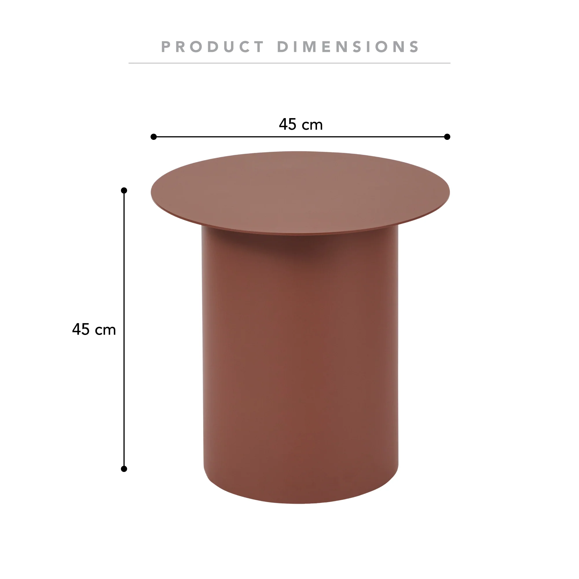 Maison Metal Round Side Table Mocha - Image 3