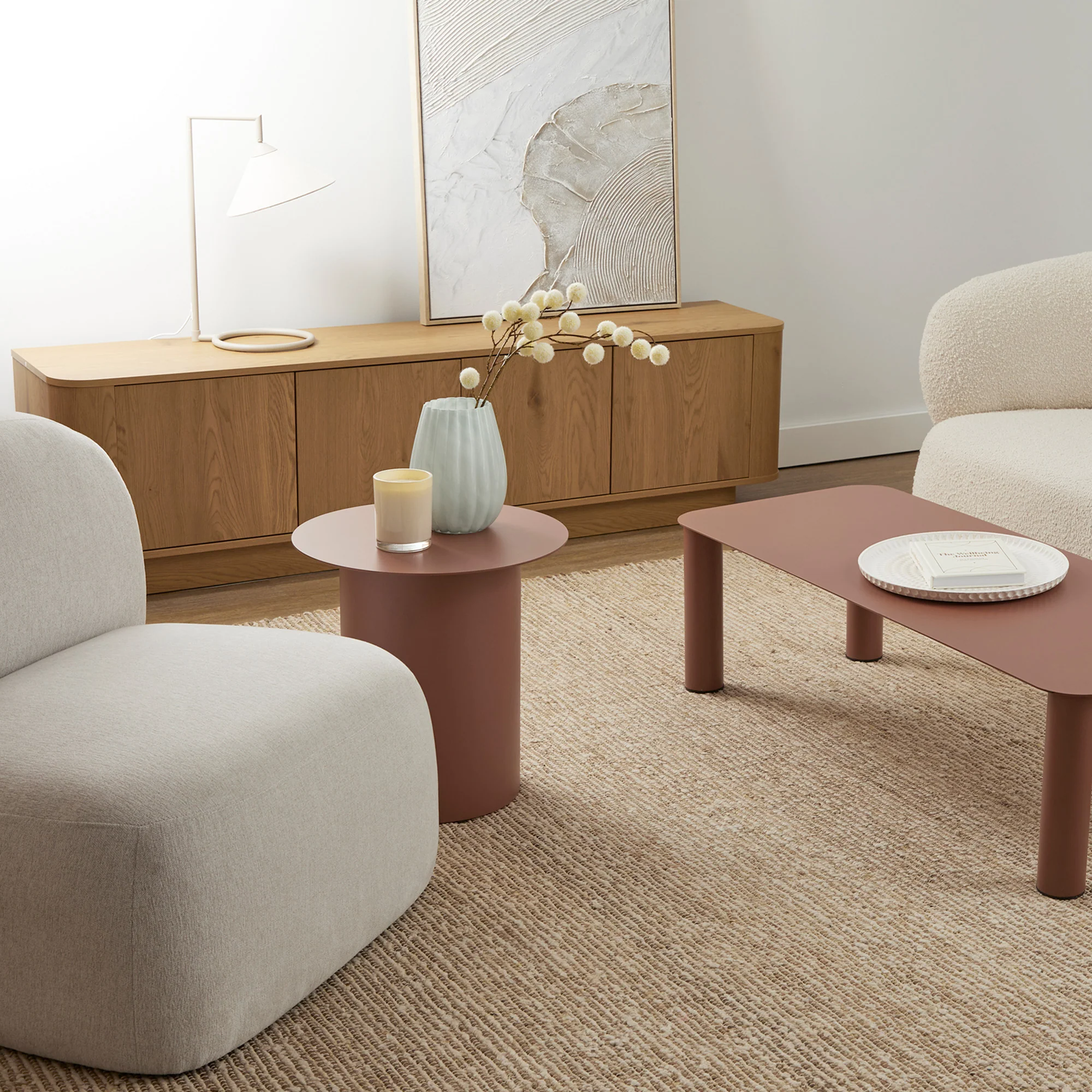 Maison Metal Round Side Table Mocha - Image 8