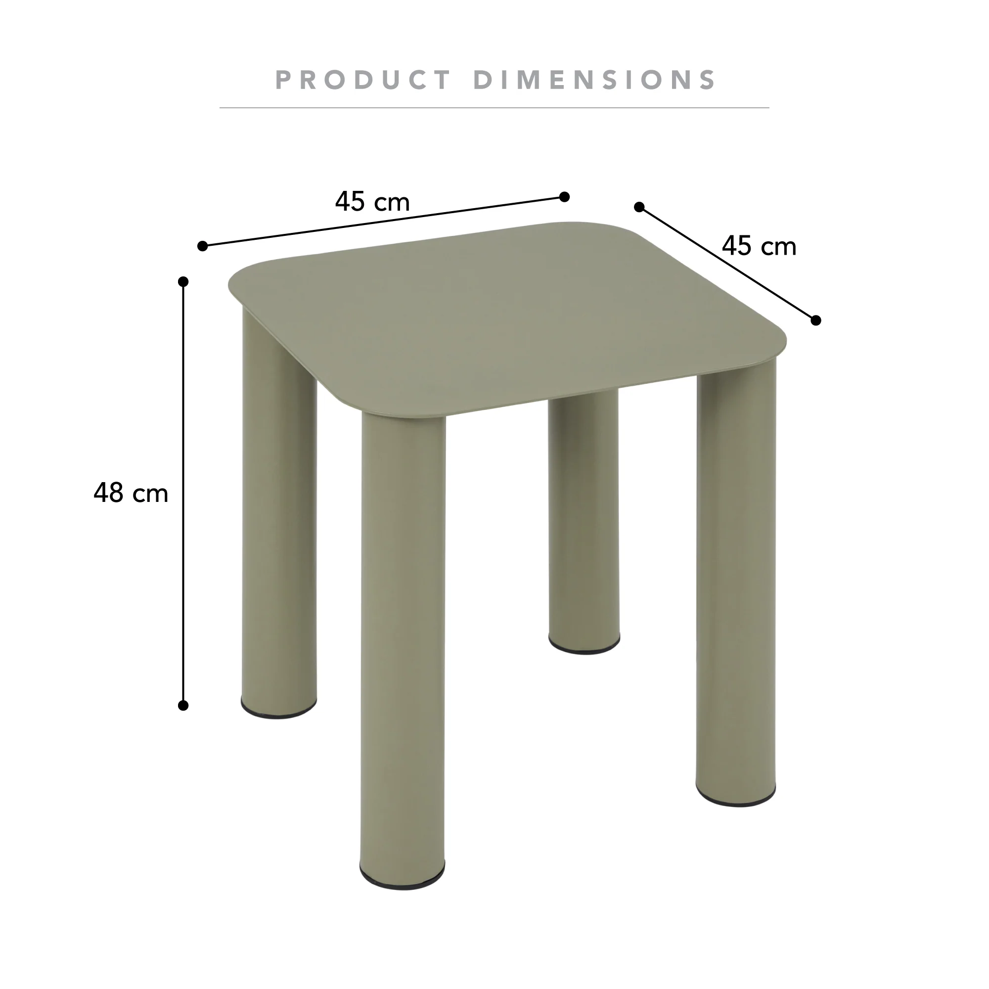 Maison Metal Square Side Table Olive - Image 3