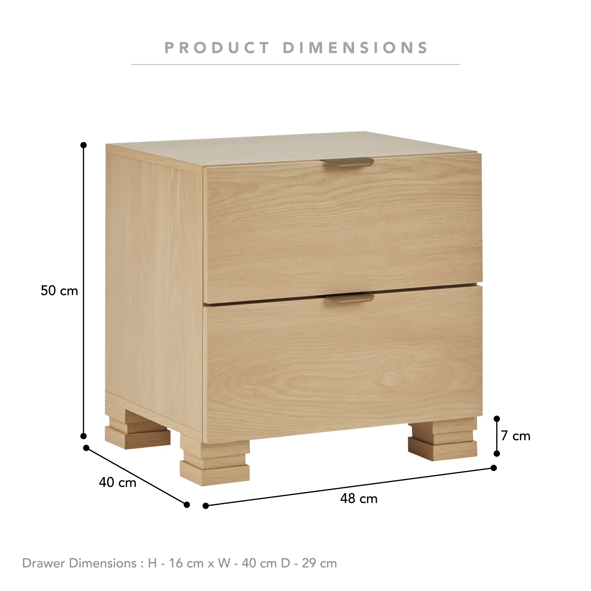 Malcom Bedside Table Oak - Image 3