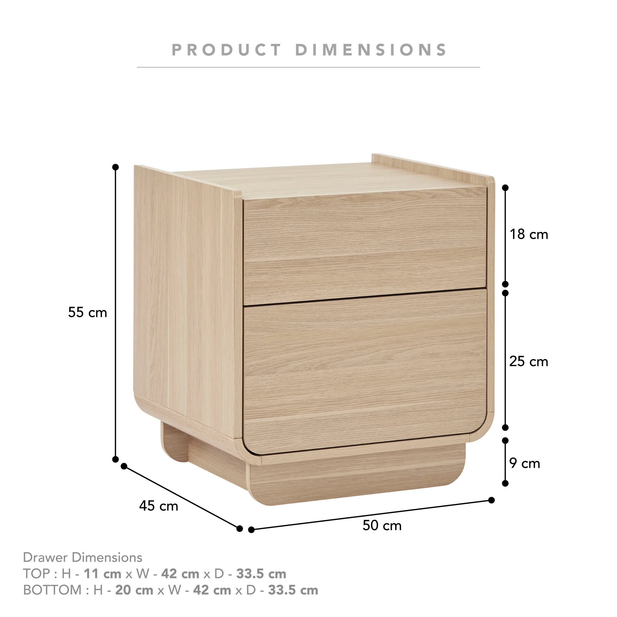 Malmo Bedside Table Oak - Image 3