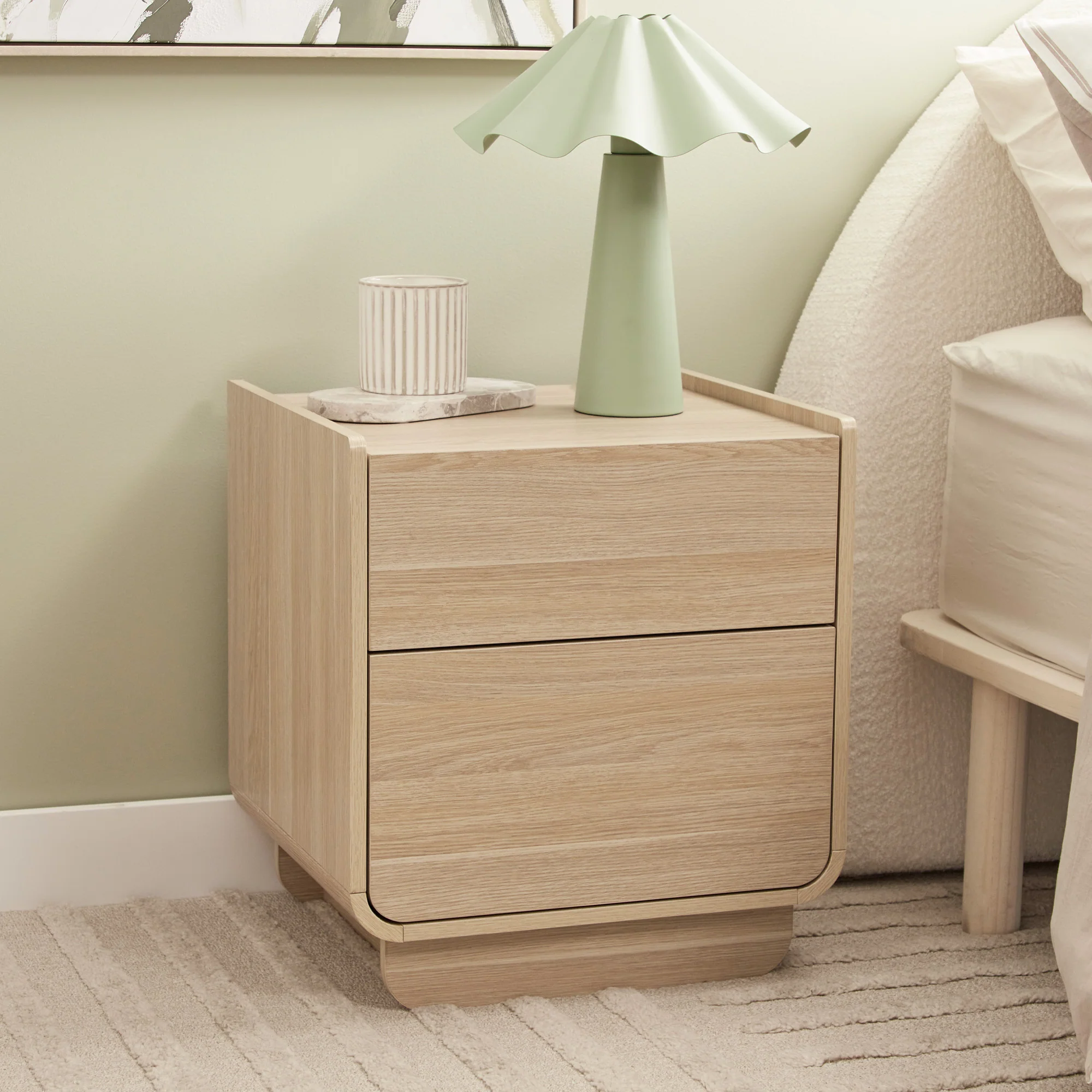 Malmo Bedside Table Oak (Set of 2) - Image 2