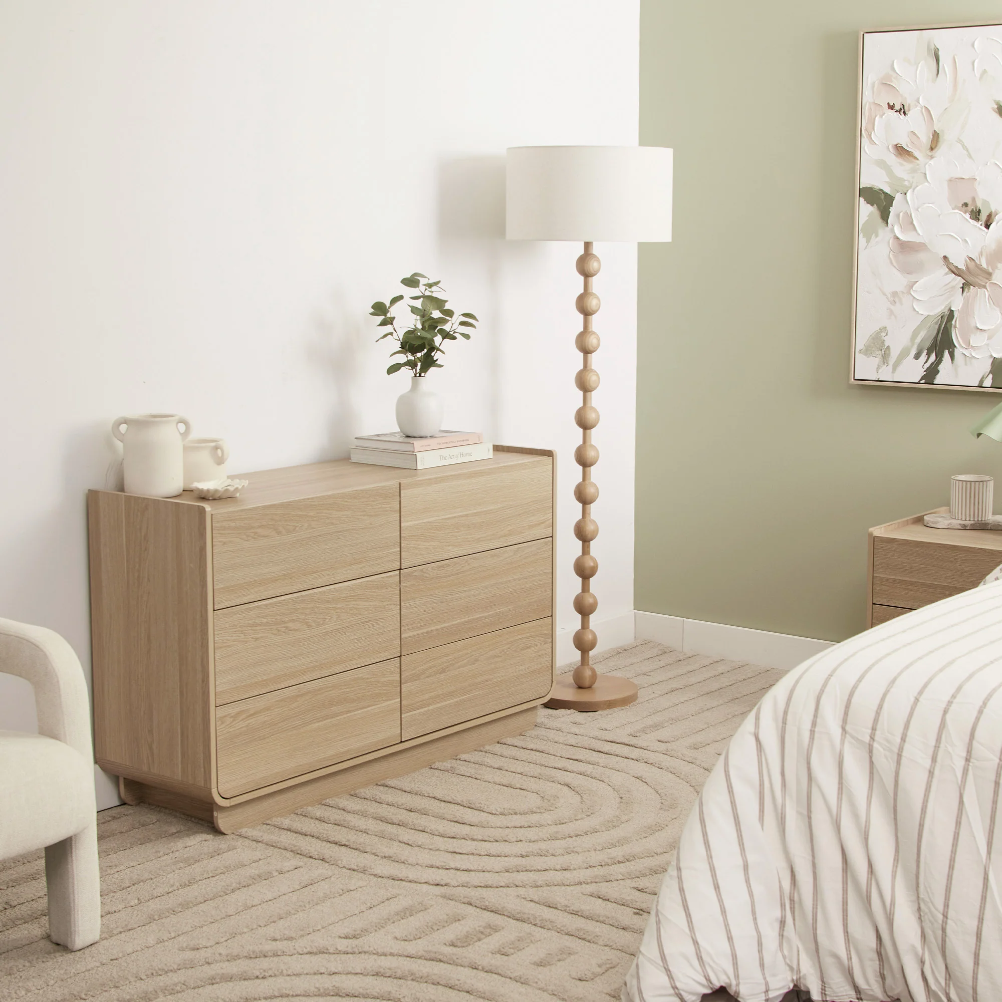 Malmo Chest of 6 Drawers Oak - Image 9