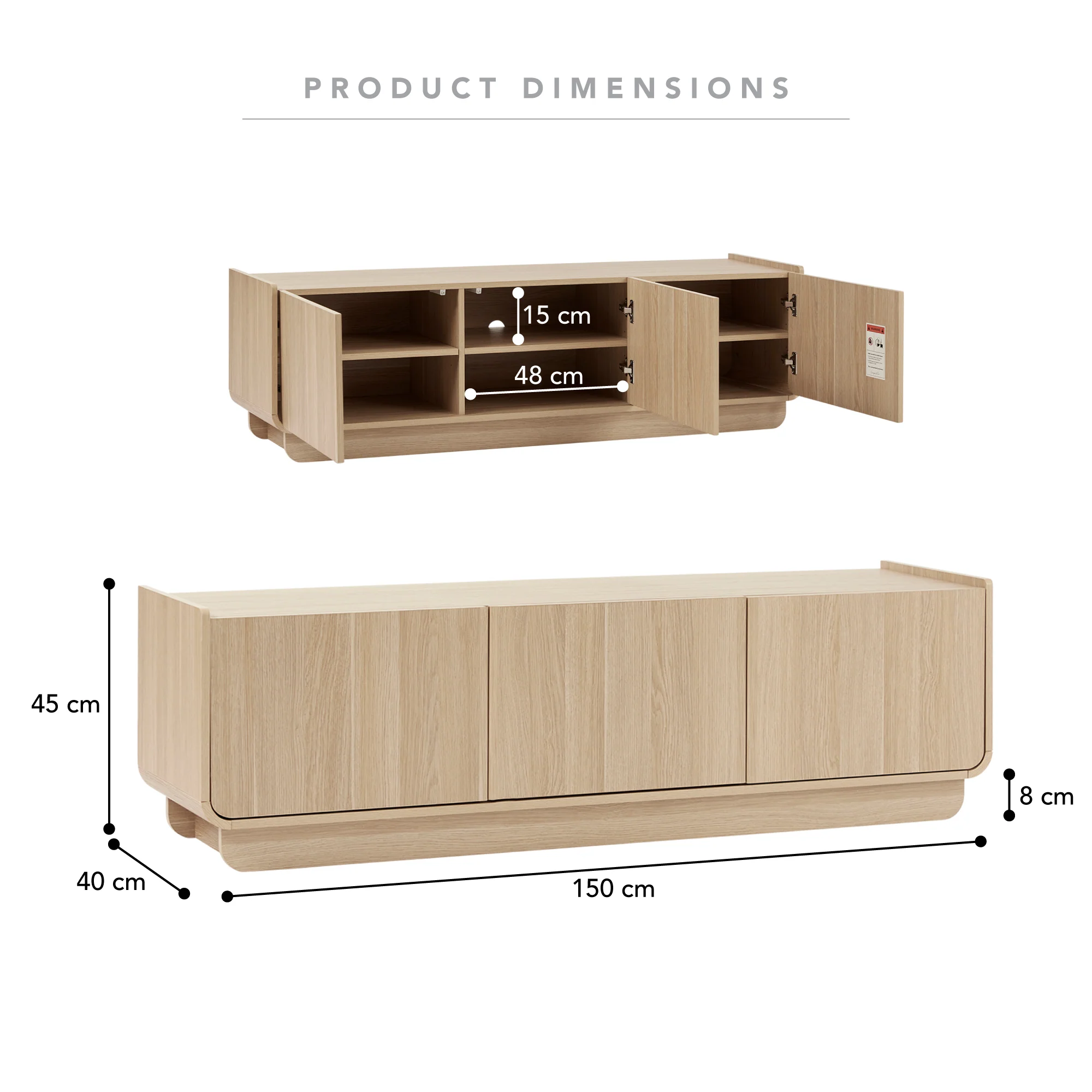 Malmo Entertainment Unit Oak (150cm) - Image 3