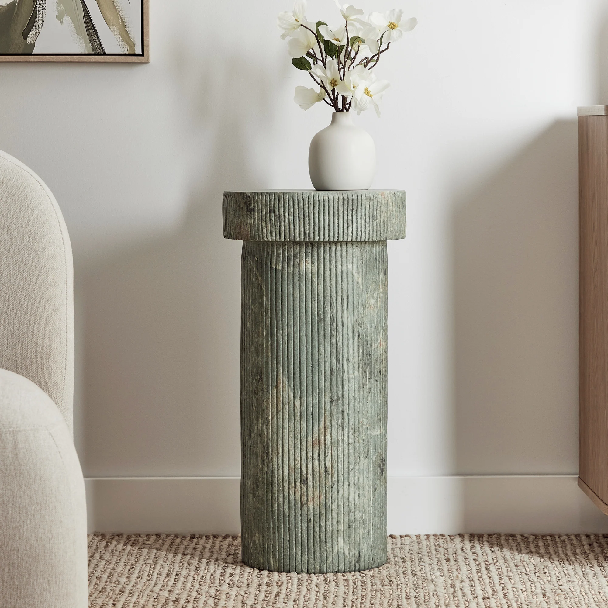 Mandu Marble Look Plinth Blue
