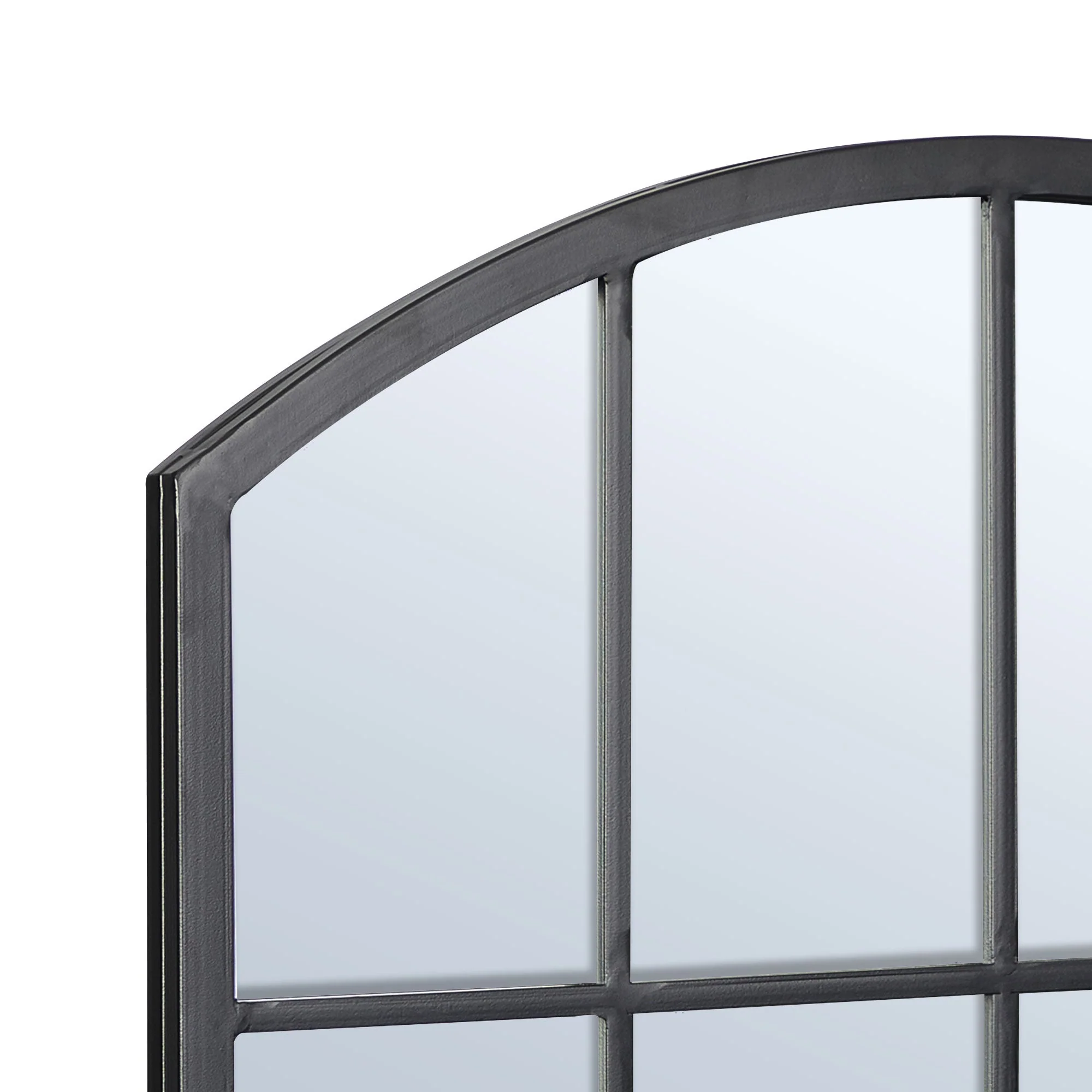 Marais 80cm Arch Top Iron Indoor Outdoor Mirror Black - Image 7