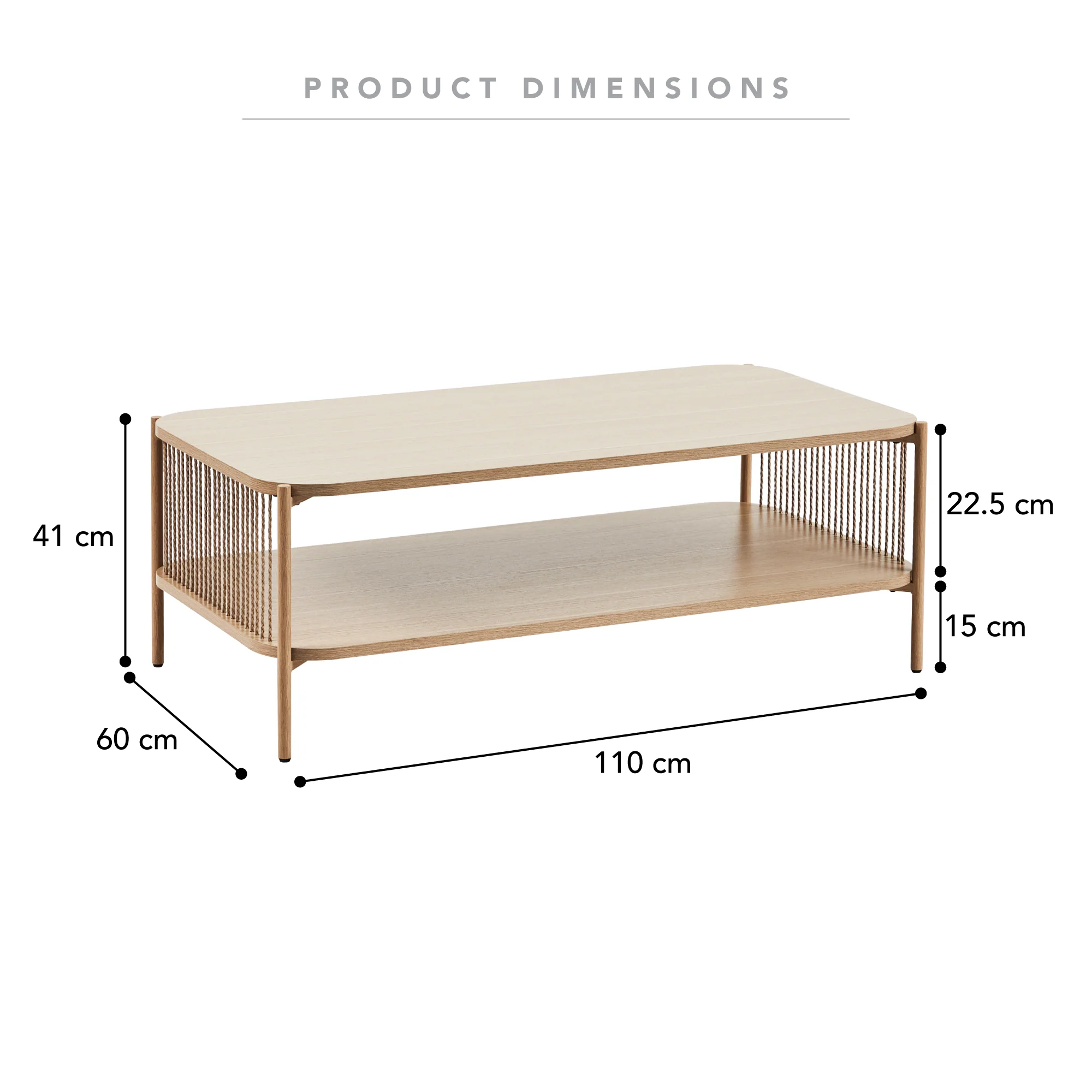 Marina Rectangle Coffee Table Natural - Image 3