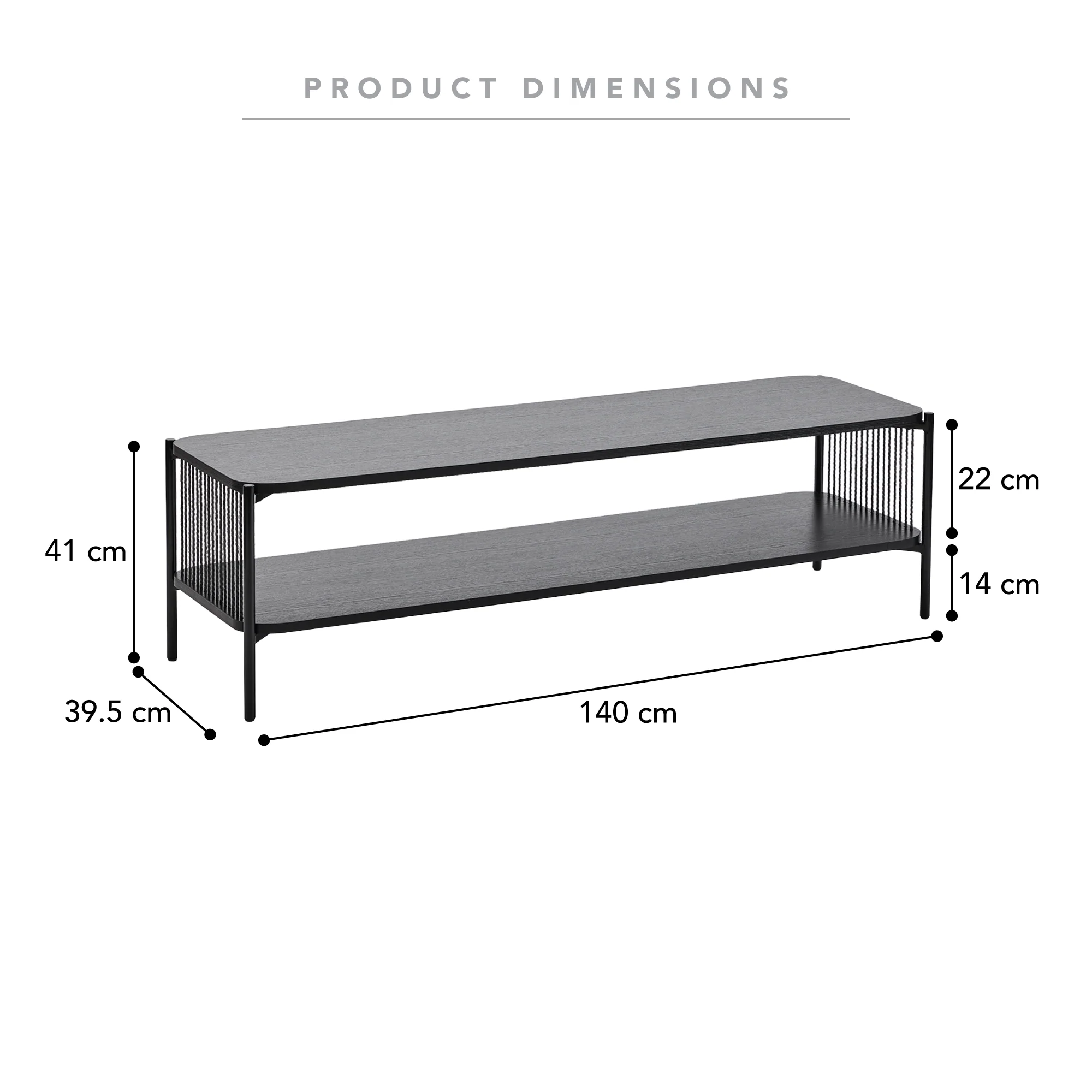 Marina Entertainment Unit Black (140cm) - Image 3