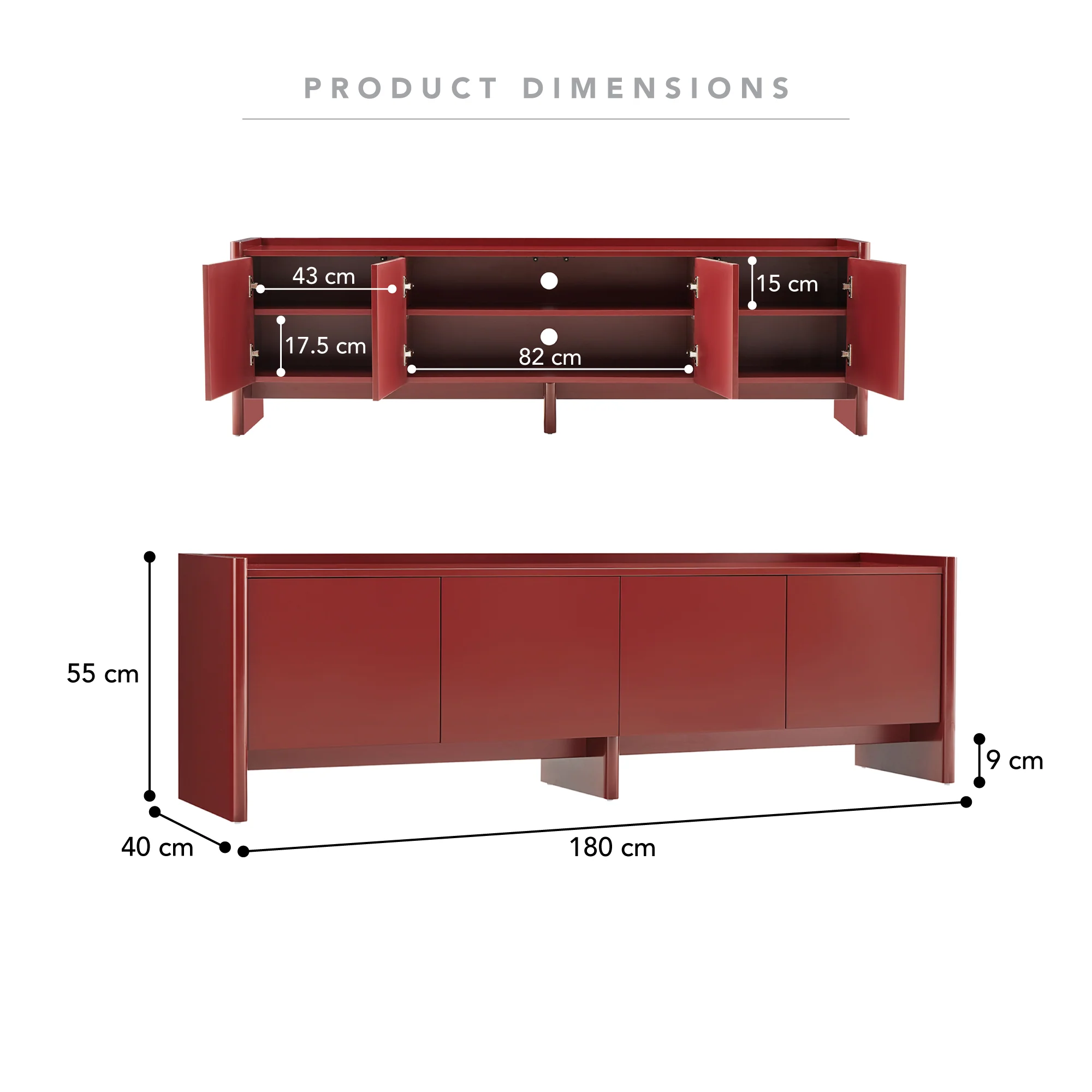 Martine Entertainment Unit Wine (180cm) - Image 3