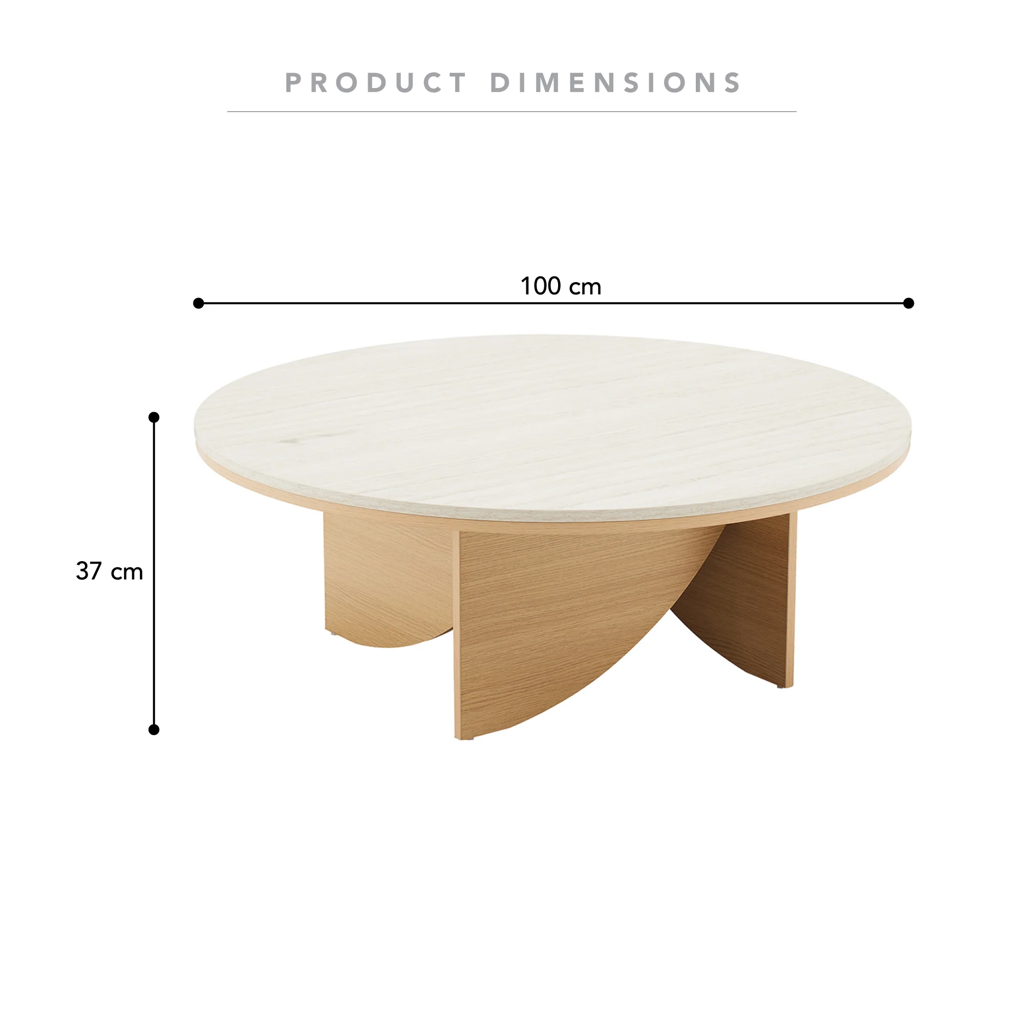 Mason Coffee Table Oak Travertine Look - Image 4